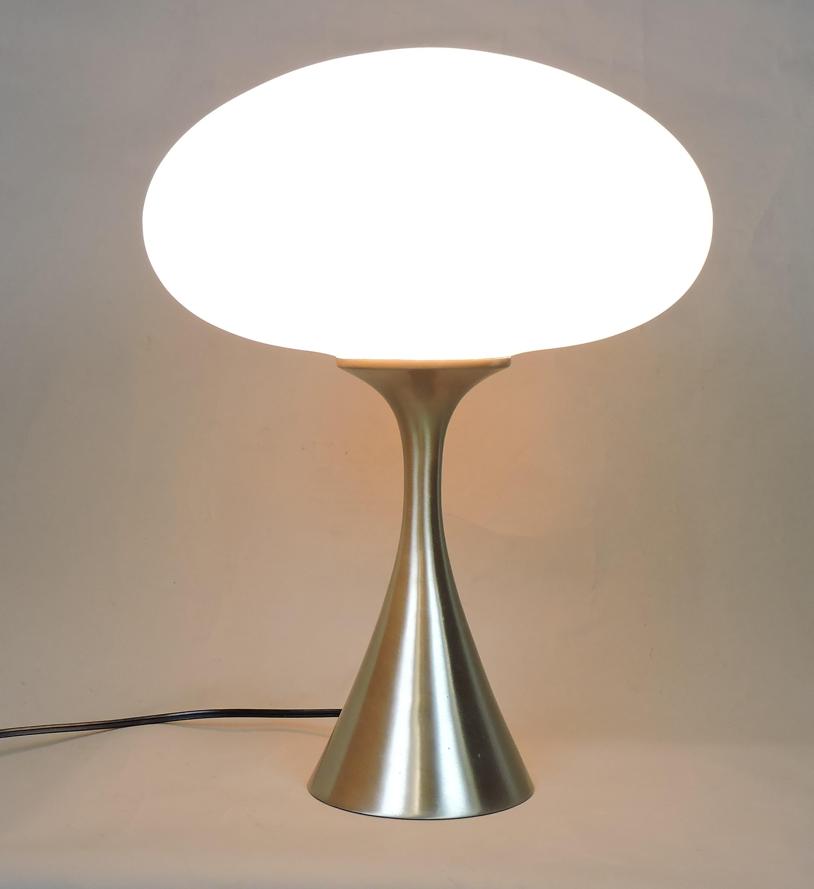 Mid-20th Century Laurel Lamp Co. Mid-Century Modern Mushroom Brushed Chrome Table Lamp
