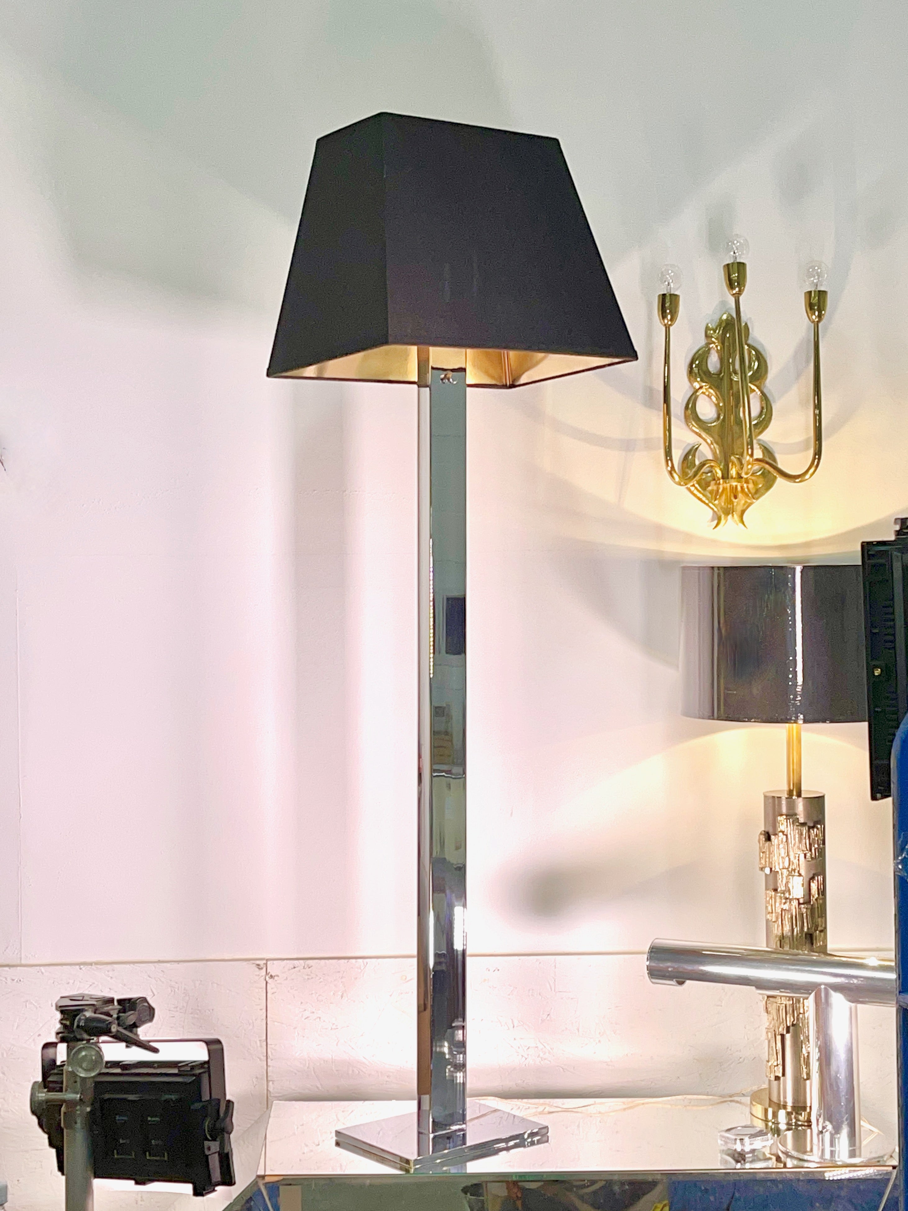 Space Age George Kovacs Polished Chrome Floor Lamp For Sale