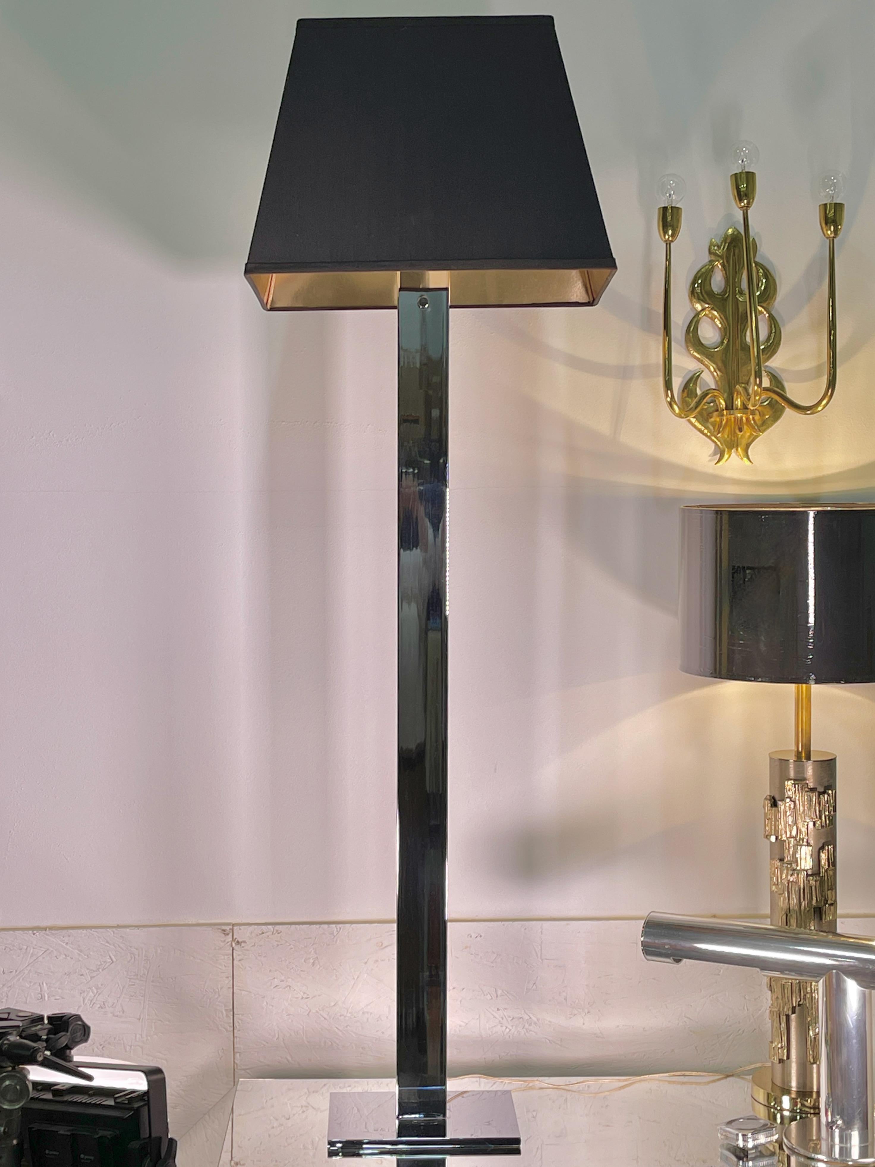 George Kovacs Polished Chrome Floor Lamp In Good Condition For Sale In Hanover, MA