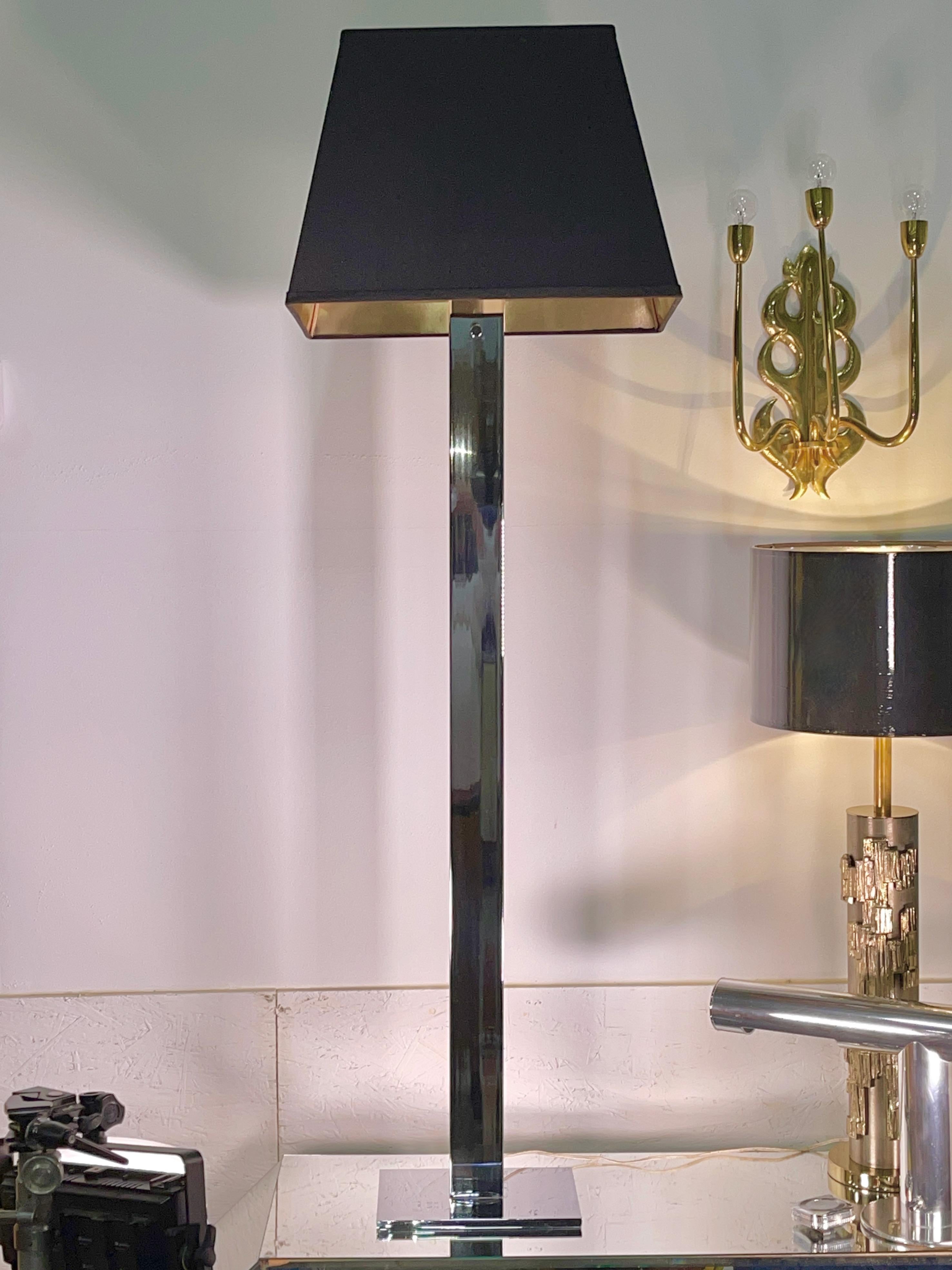 Late 20th Century George Kovacs Polished Chrome Floor Lamp For Sale