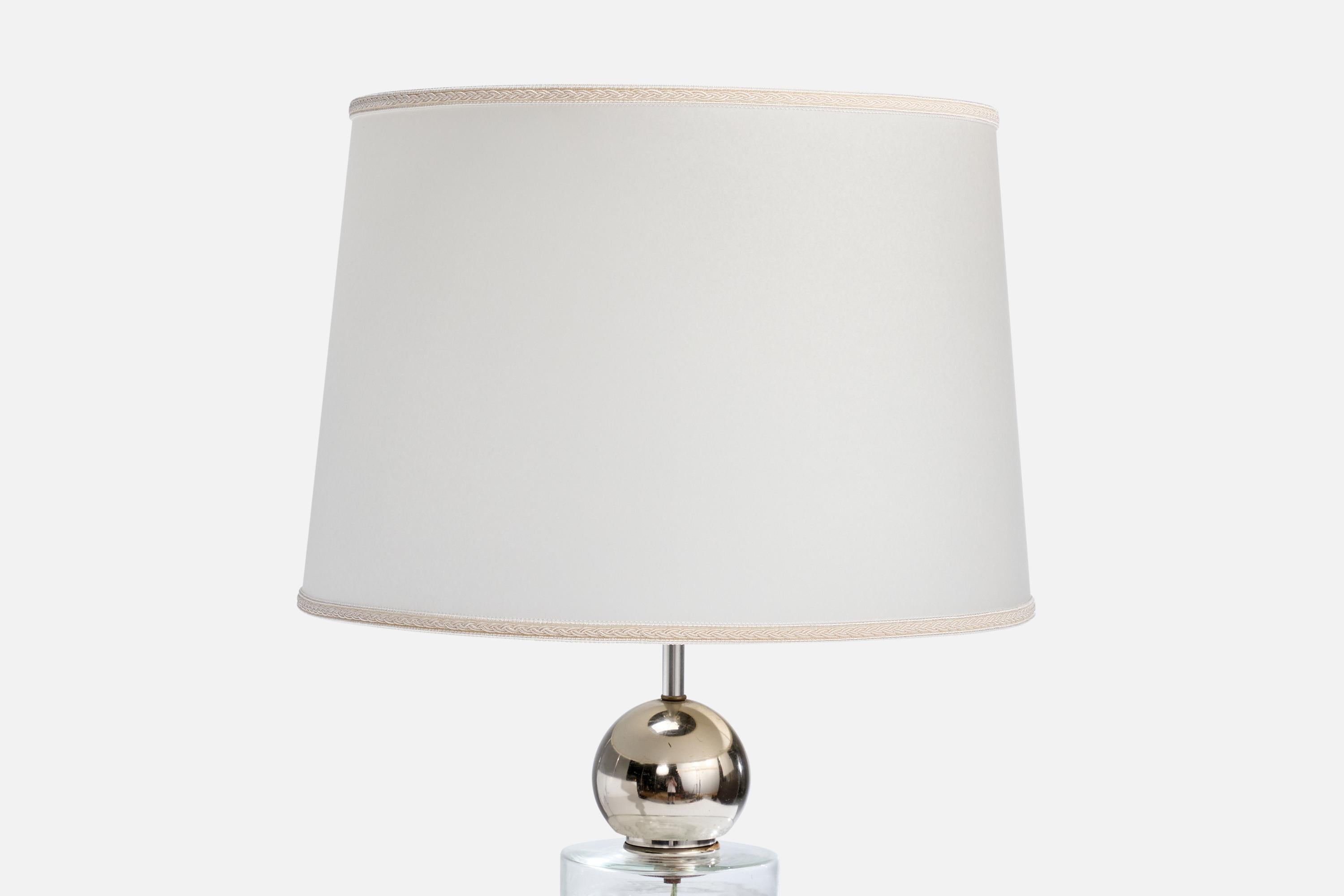 Laurel Lamp Co., Lámpara de mesa, Cromo, Cristal, Pergamino, EE.UU., Años 70 Estadounidense en venta