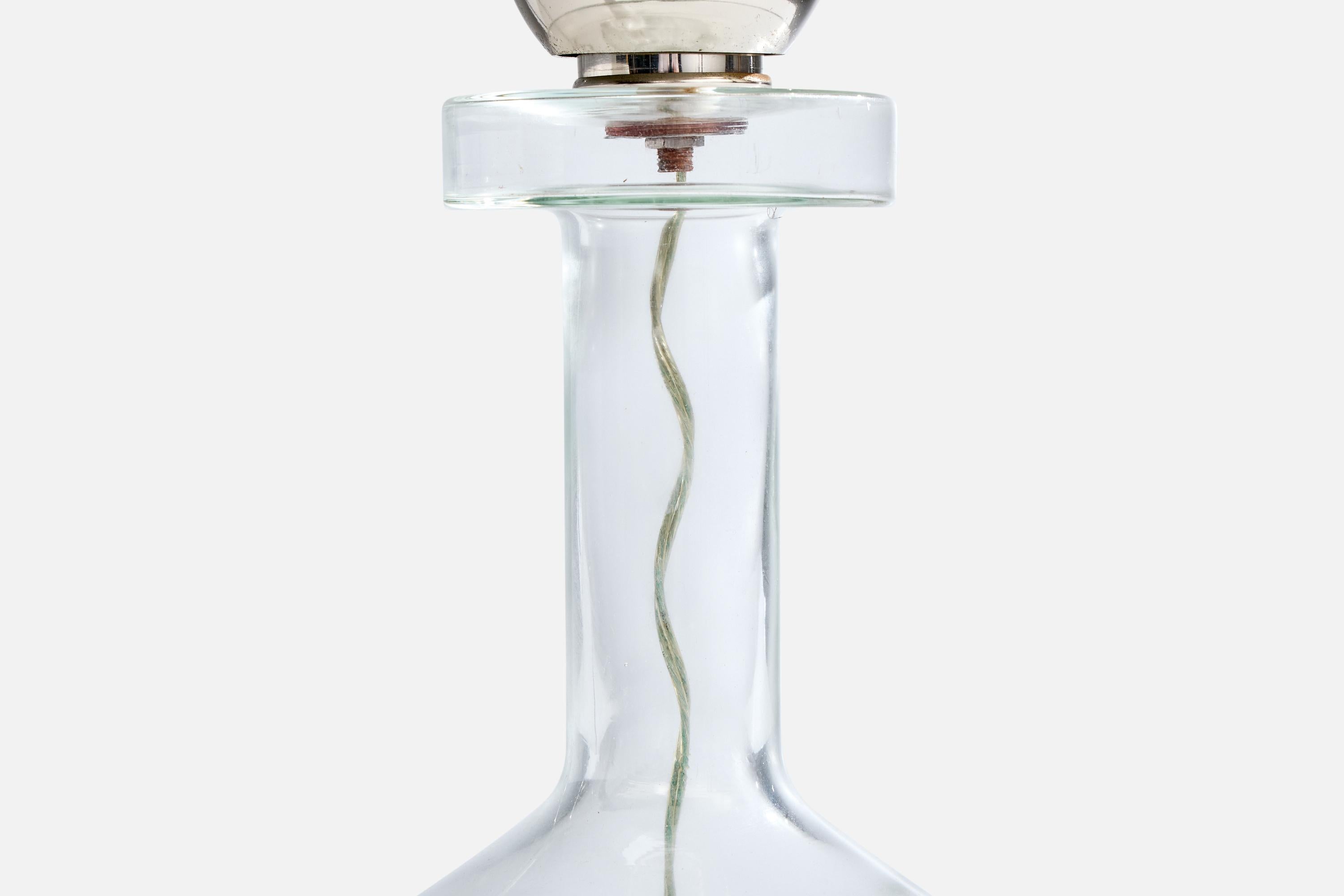 Laurel Lamp Co., Lámpara de mesa, Cromo, Cristal, Pergamino, EE.UU., Años 70 Metal en venta