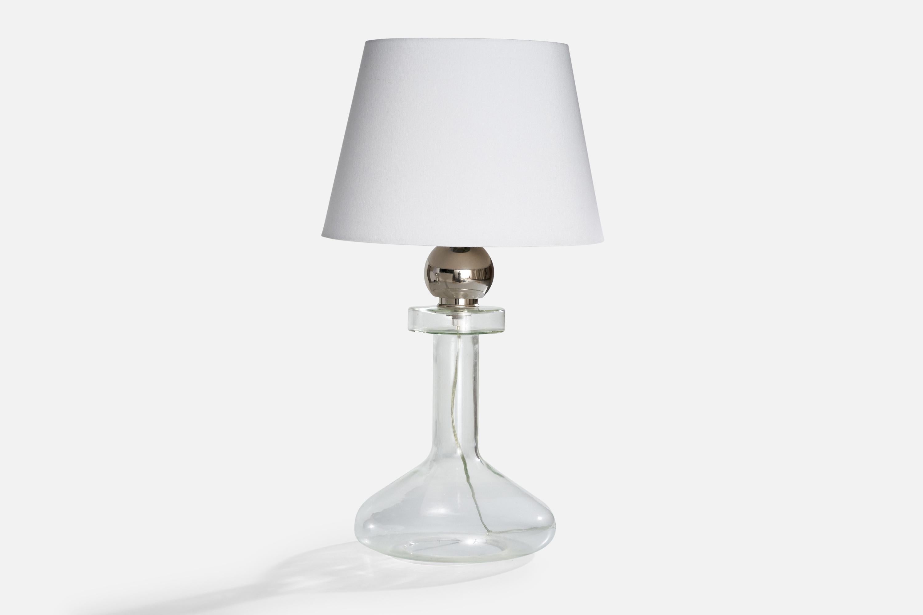 Laurel Lamp Co., Table Lamps, Chrome Metal, Glass, USA, 1970s In Good Condition For Sale In High Point, NC
