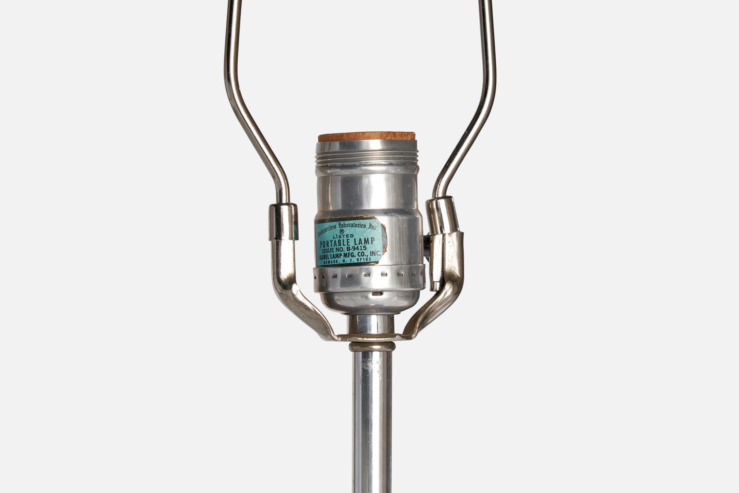 Late 20th Century Laurel Lamp Co., Table Lamps, Chrome Metal, Glass, USA, 1970s For Sale