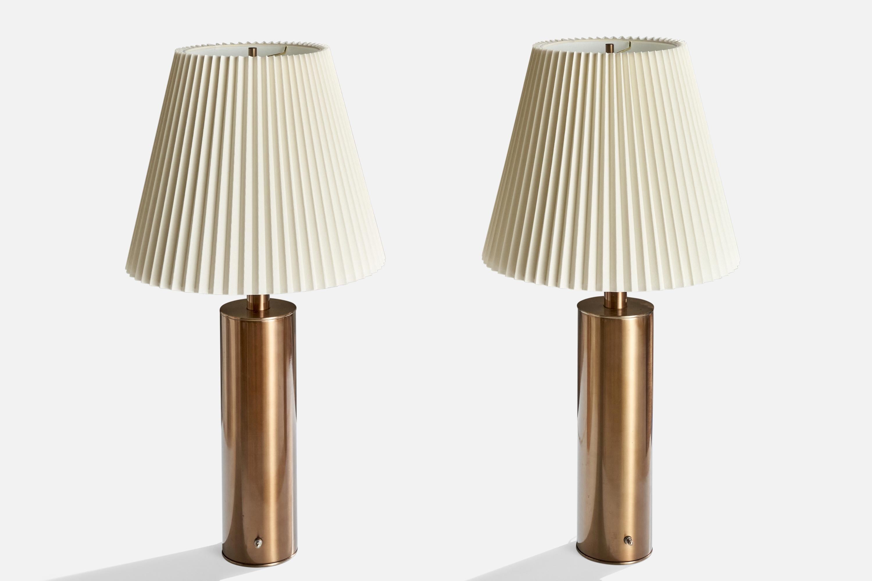 American Laurel Lamp Co, Table Lamps, Copper, USA, 1970s