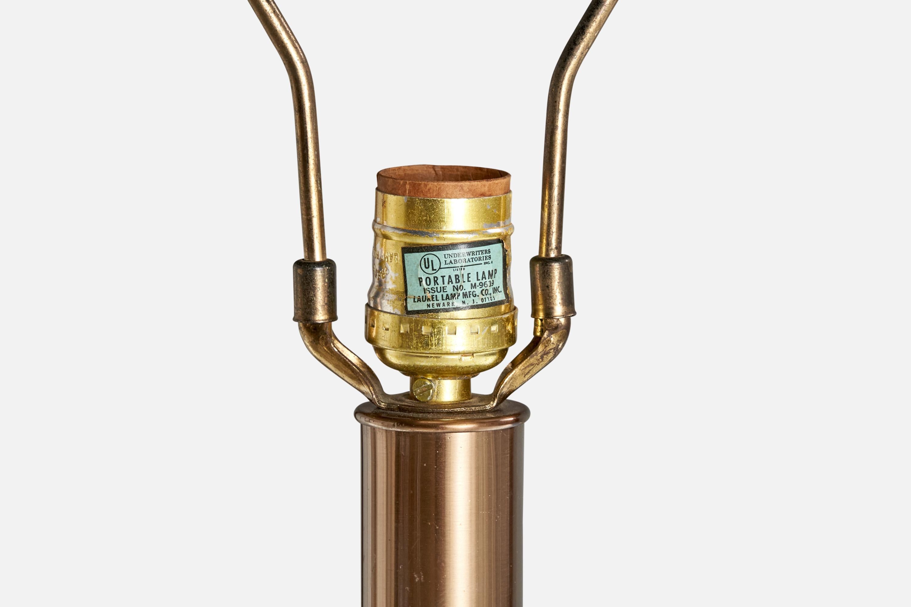 Laurel Lamp Co, Table Lamps, Copper, USA, 1970s 3
