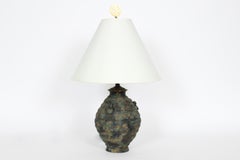 Laurel Lamp Co. Ancient Asian Style Bronze Verdigris Table Lamp, circa 1960