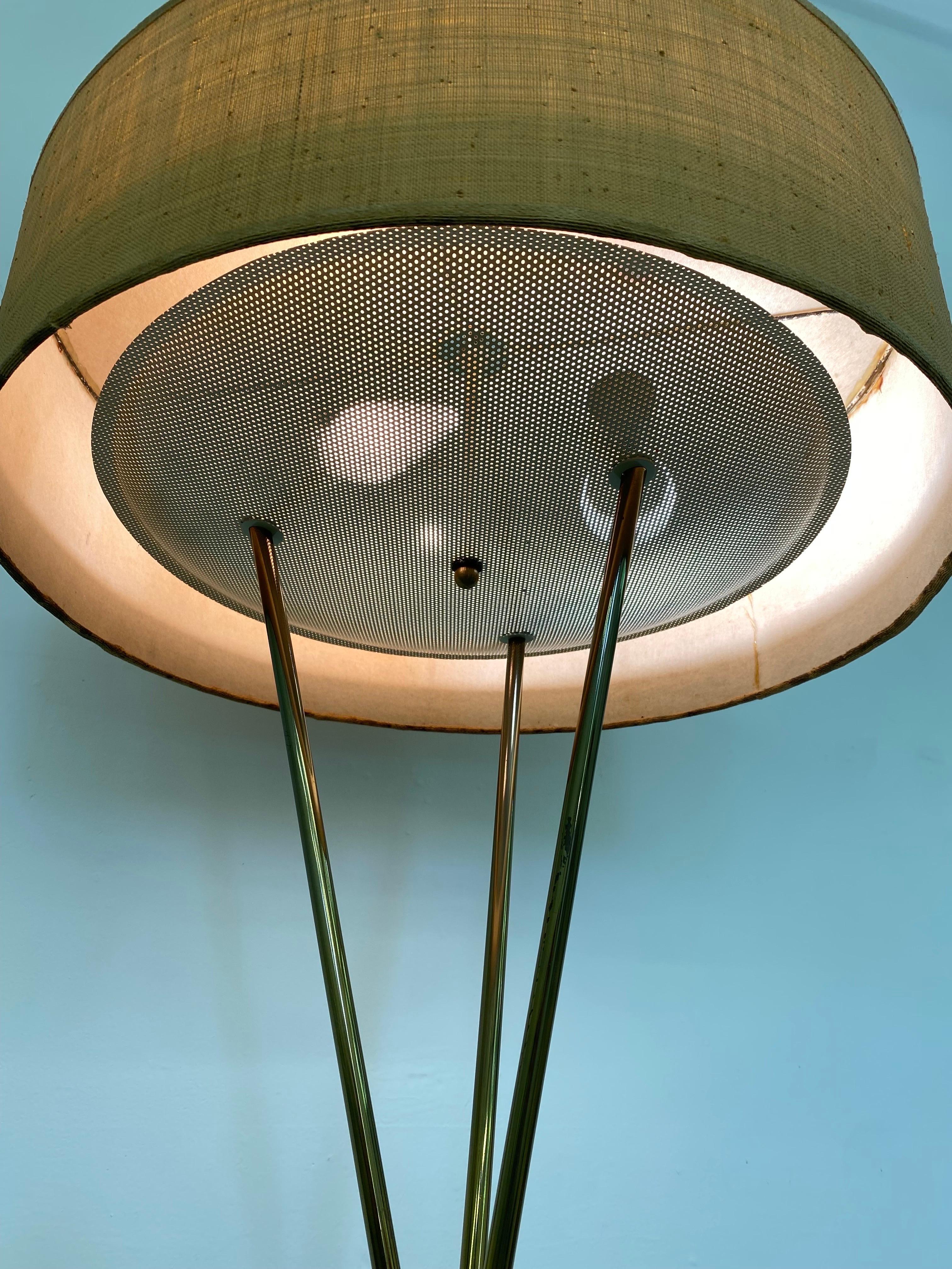 American Laurel Lamp Company Brass Tri-Pod Floor Lamp