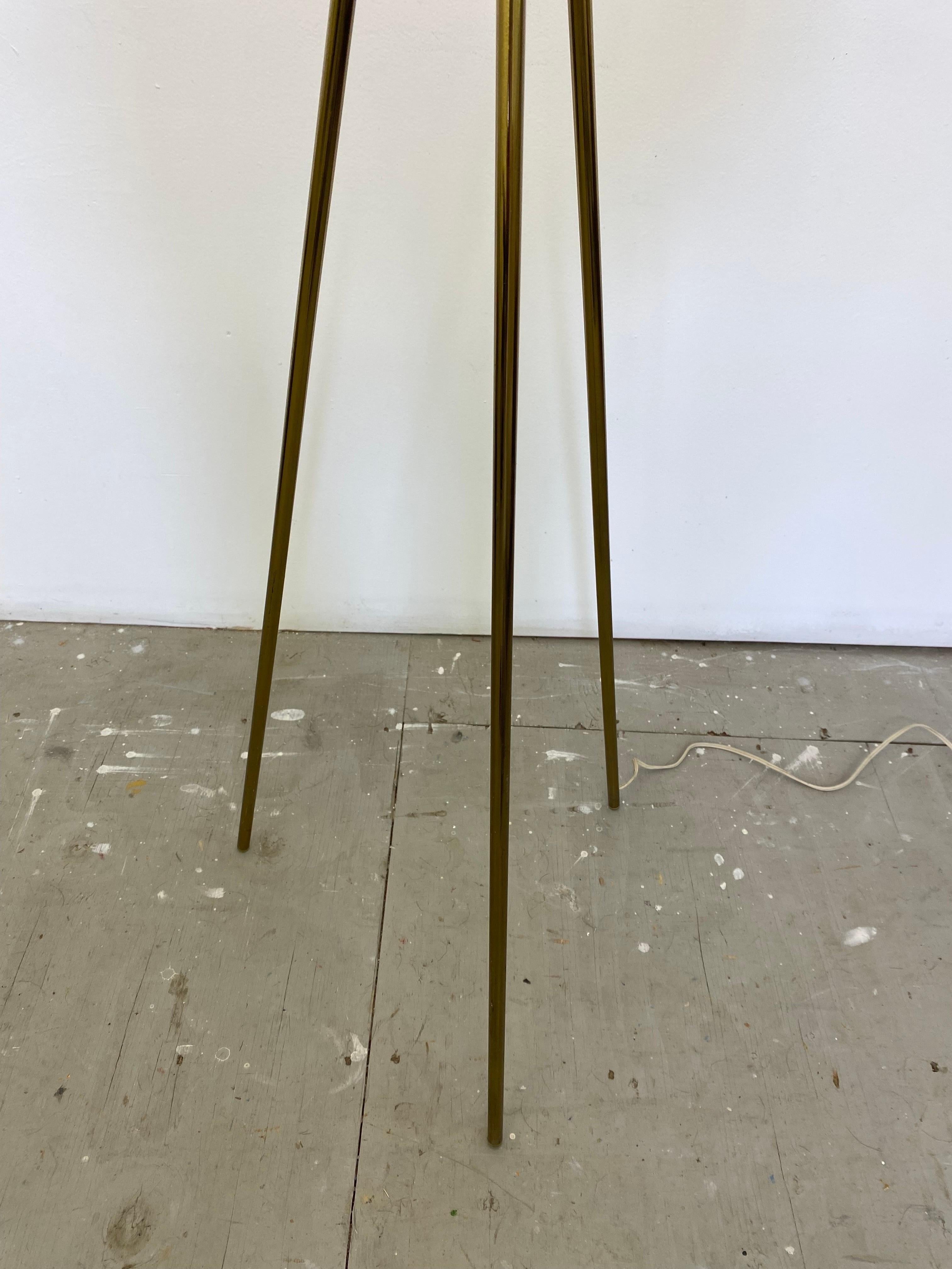Metal Laurel Lamp Company Brass Tri-Pod Floor Lamp For Sale