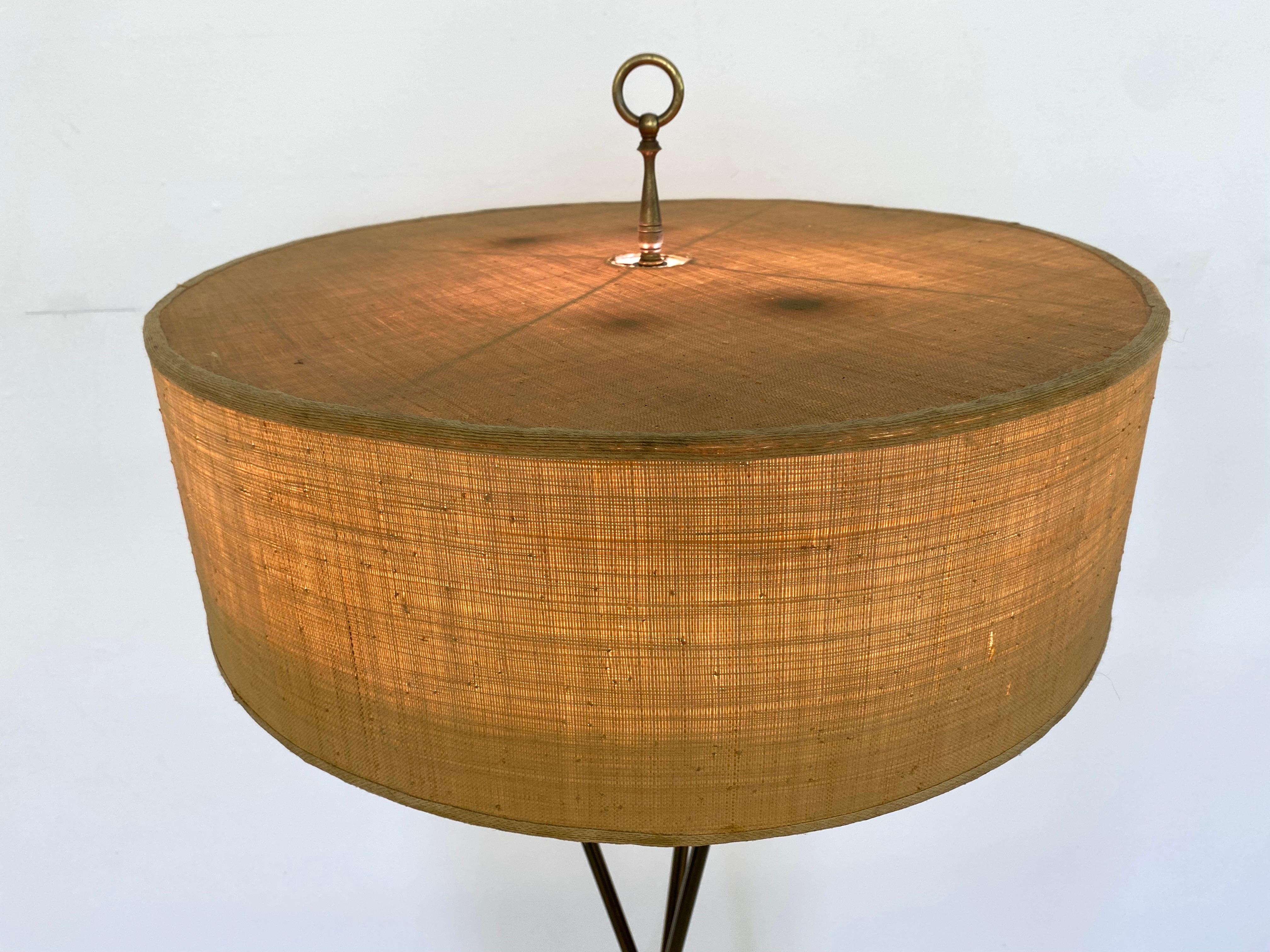 Laurel Lamp Company Brass Tri-Pod Floor Lamp For Sale 2