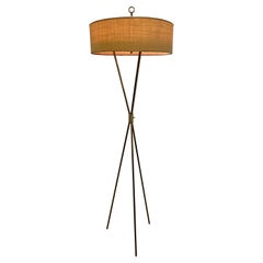 Vintage Laurel Lamp Company Brass Tri-Pod Floor Lamp