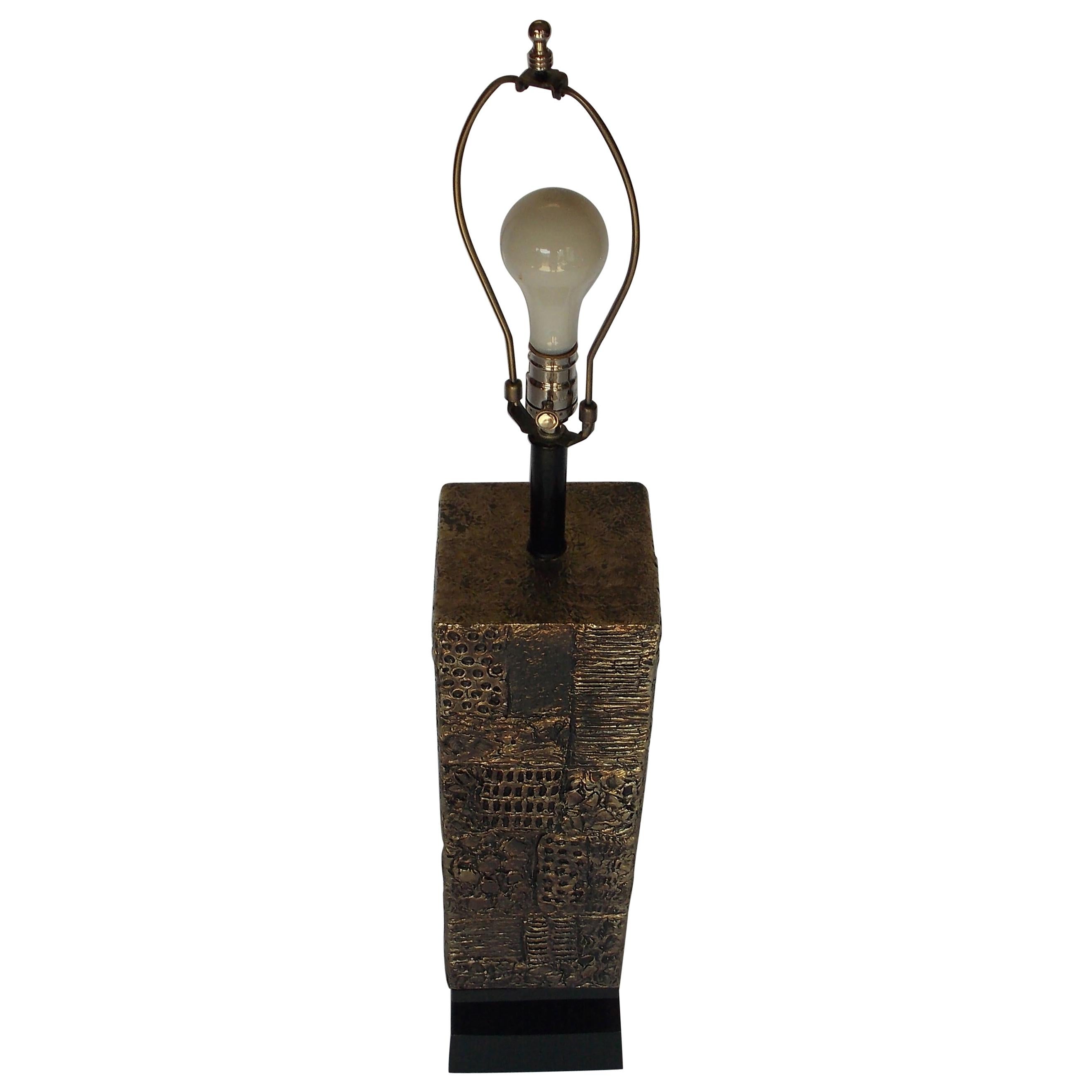 Lampe en céramique métallisée Laurel Lamp Company en vente