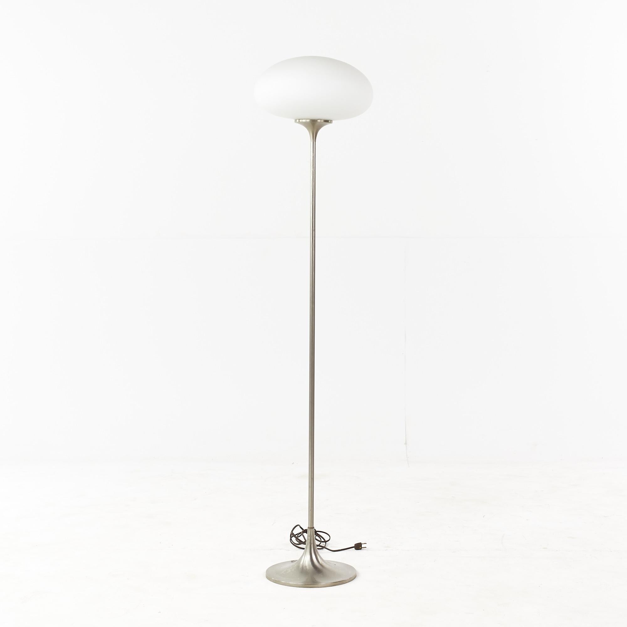 Laurel Lamp Company Mid Century Stainless Steel Tulip Floor Lamp - Pair In Good Condition For Sale In Countryside, IL