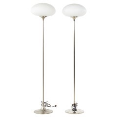 Vintage Laurel Lamp Company Mid Century Stainless Steel Tulip Floor Lamp - Pair