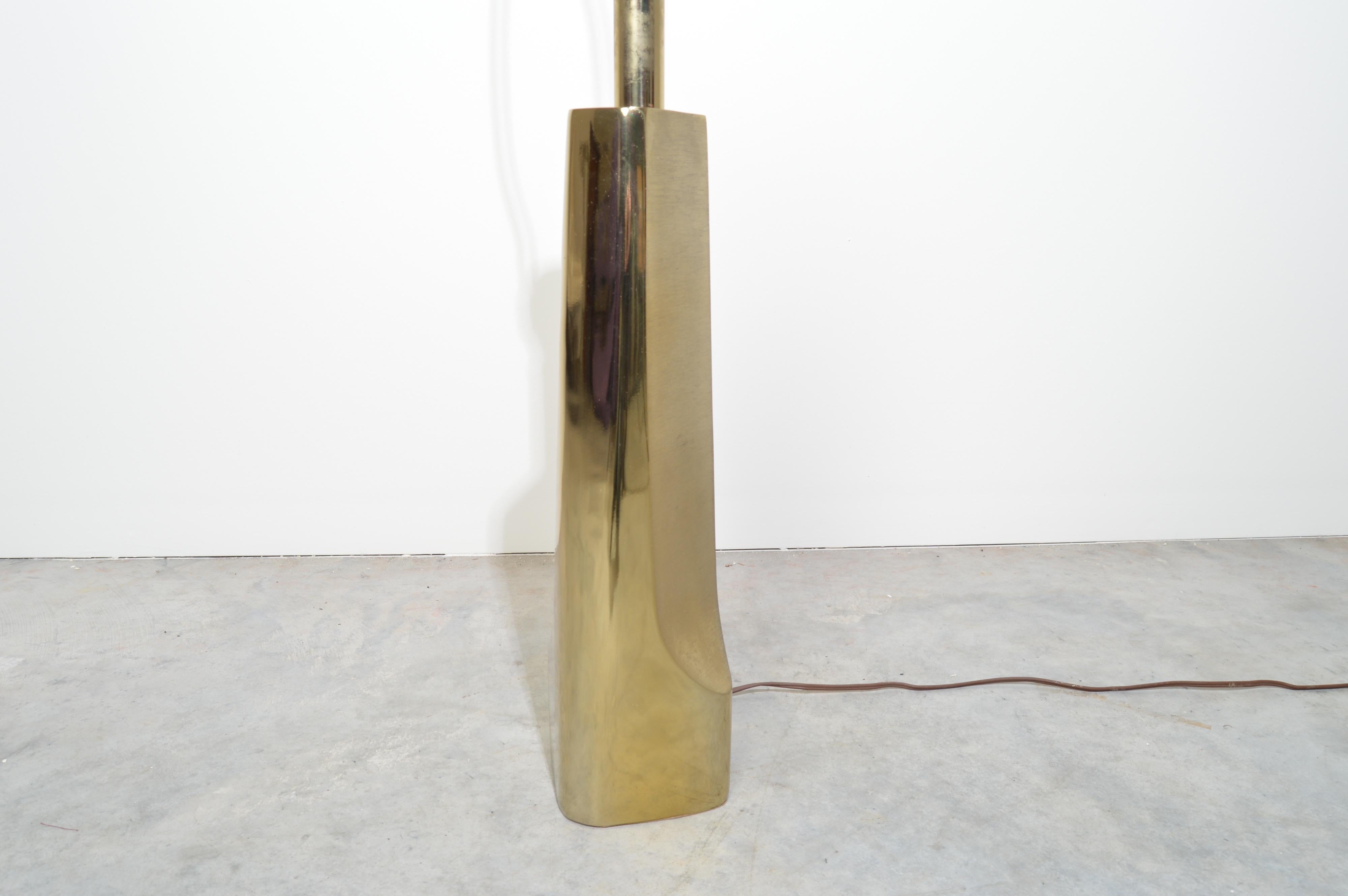 Mid-Century Modern Laurel Lamp Company Sculptural Polished Brass Table Lamp