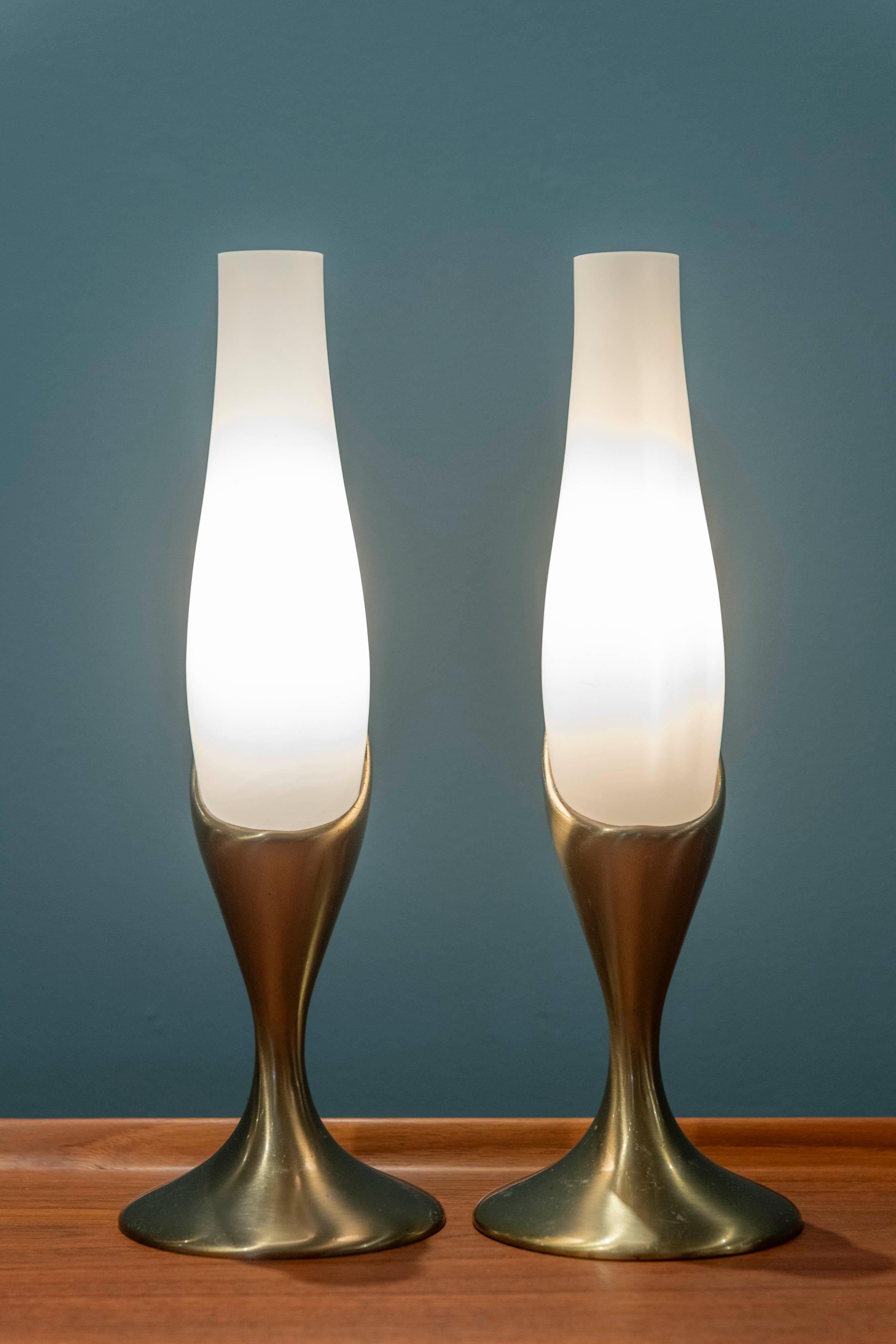 Brass Laurel Lamp Company Tulip Table Lamps