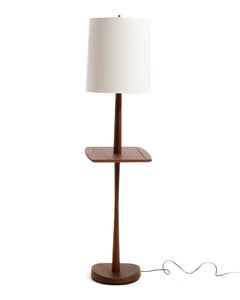 Laurel Lamp Mfg Co Mid Century Teak Table Shelf Floor Lamp Unmarked