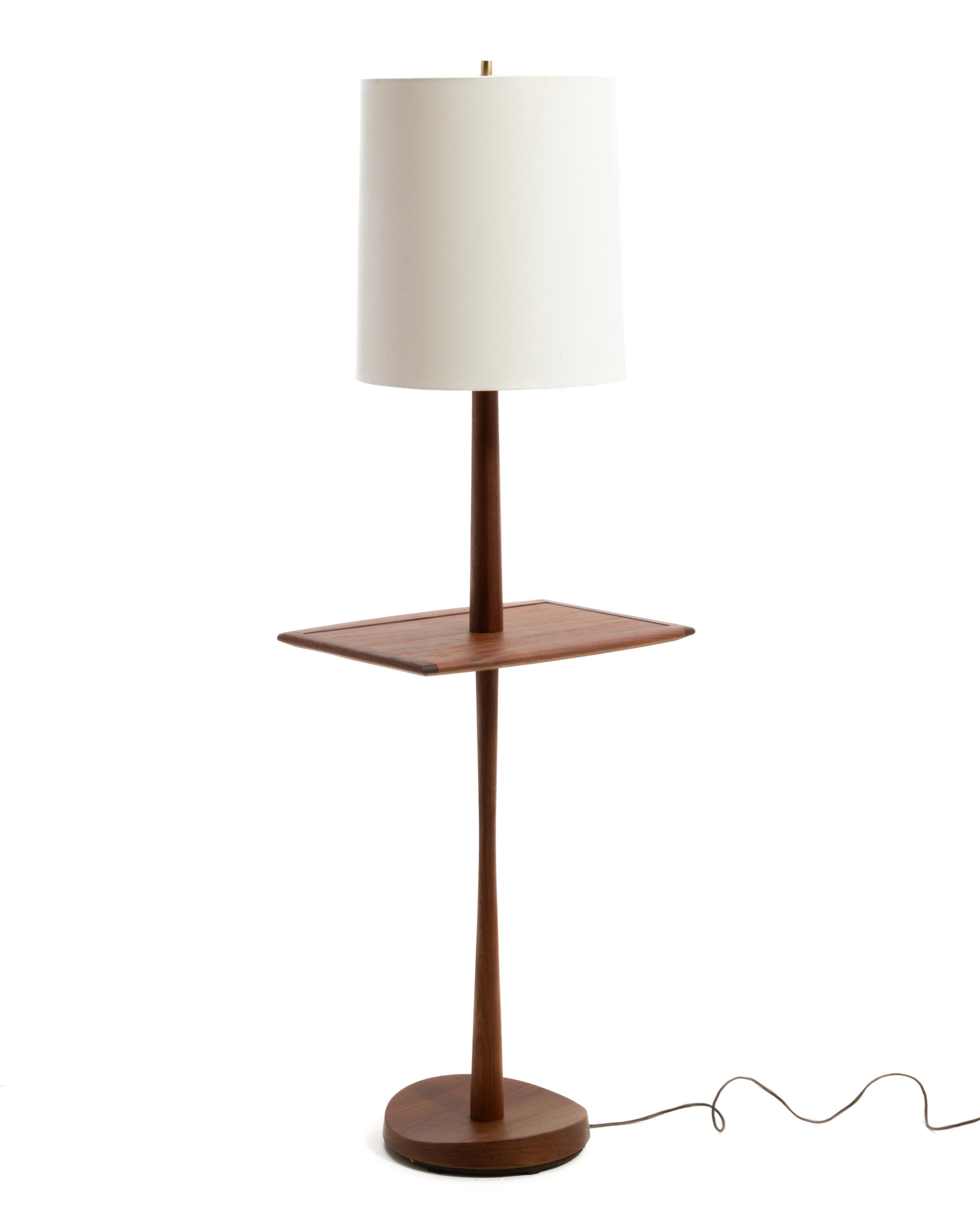 Mid-20th Century Laurel Lamp Mfg Co Mid Century Teak Table Shelf Floor Lamp Unmarked For Sale