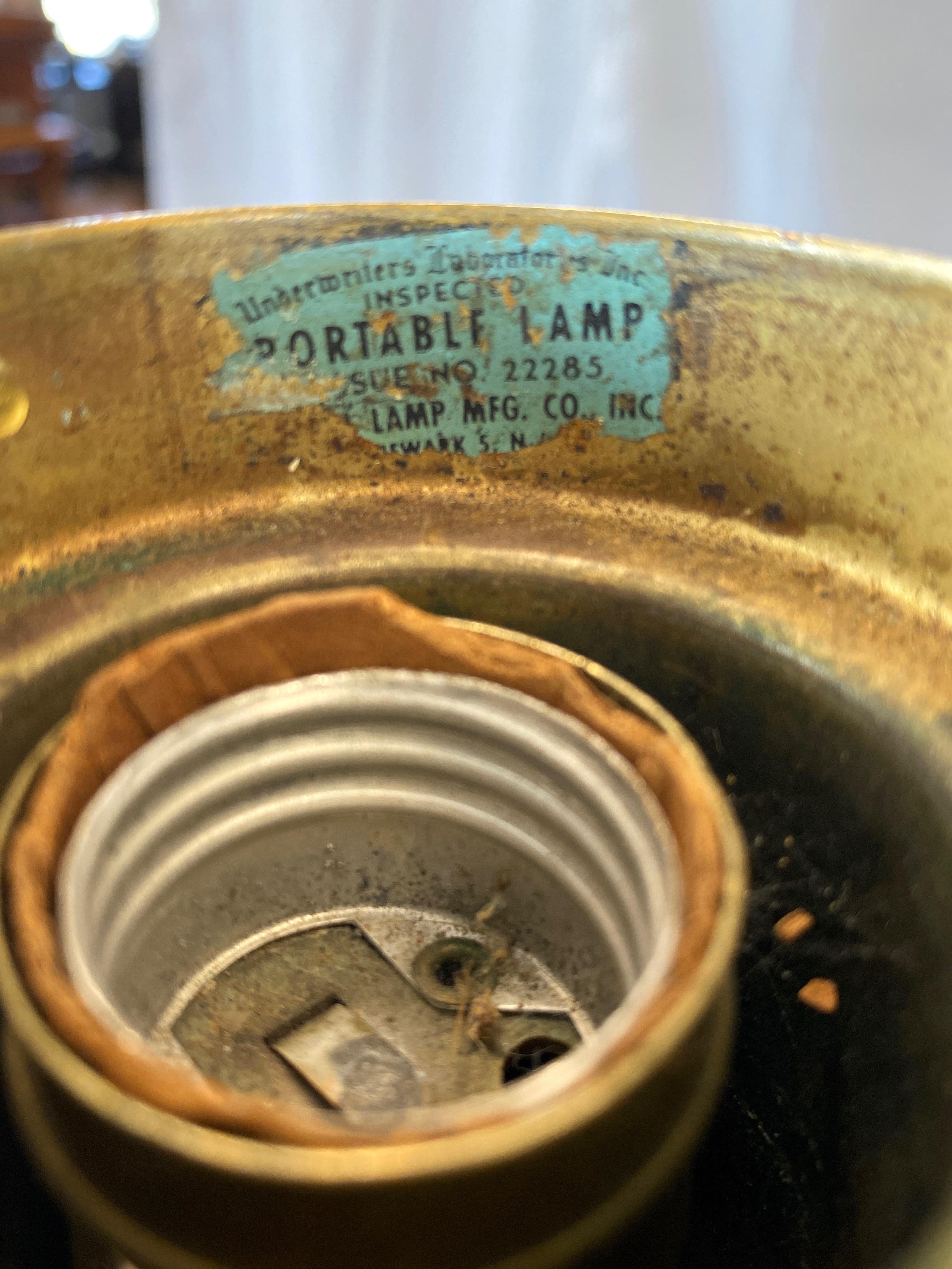 Laurel Lamp Paul McCobb Style Brass Tripod Base Floor Lamp, 1950s 3