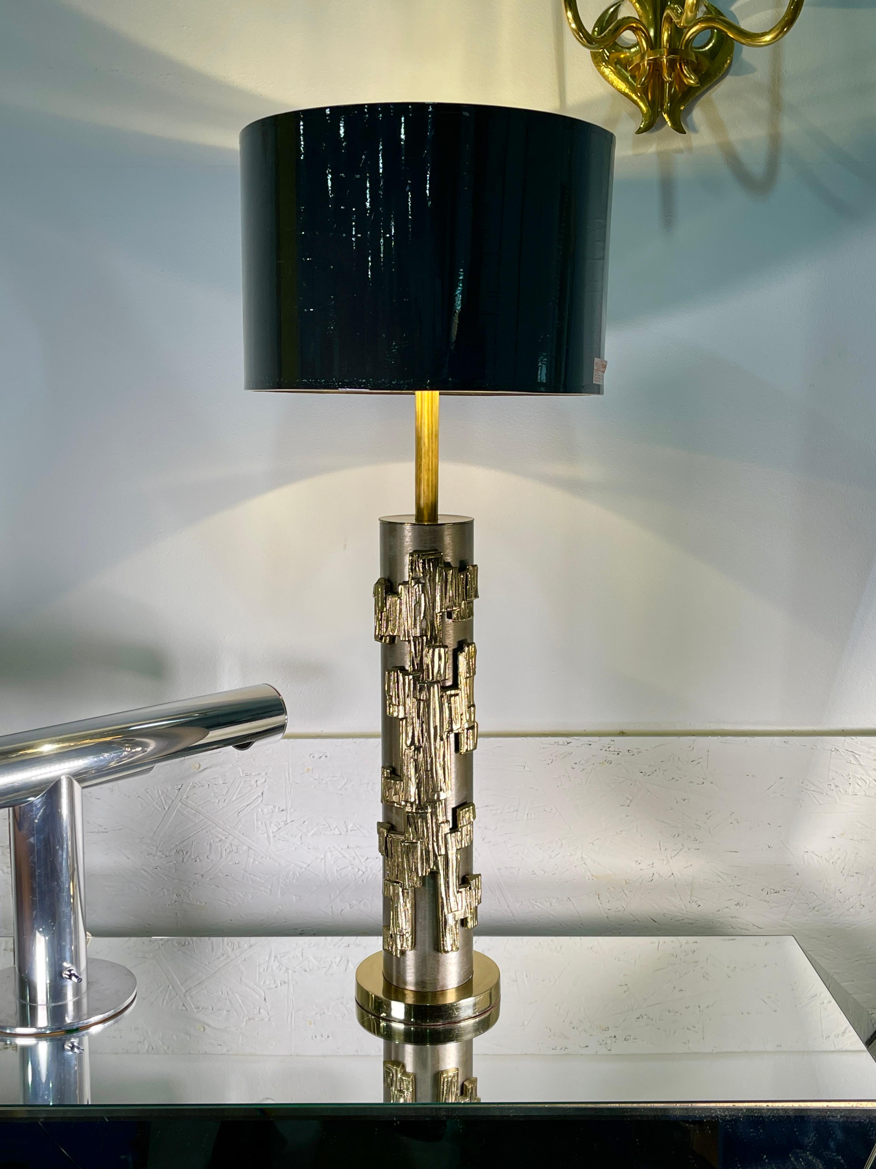 Lampe Laurel avec applique de style Fantoni en acier inoxydable et laiton en vente 6
