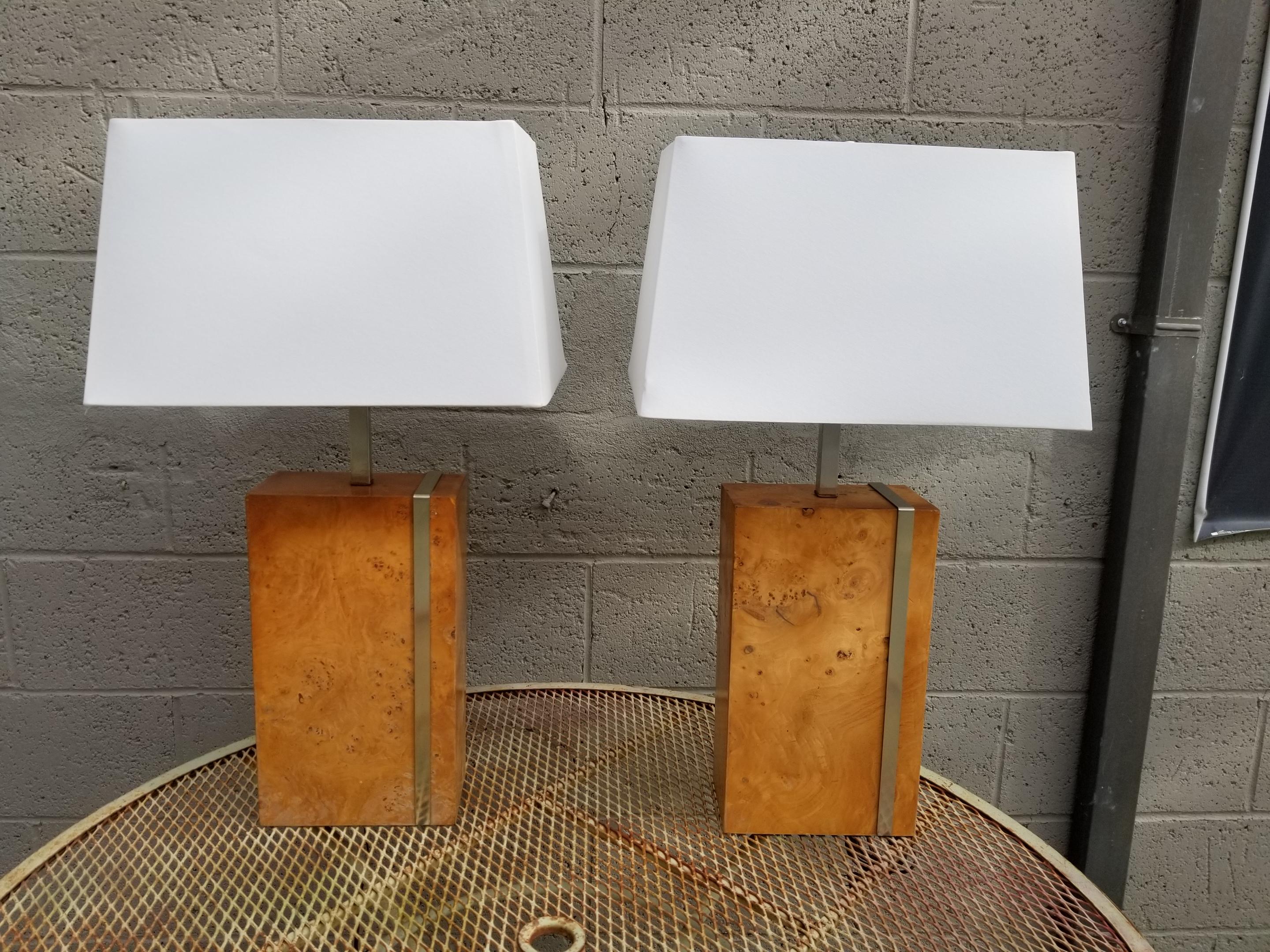 American Laurel Lighting Burl-Wood Table Lamps