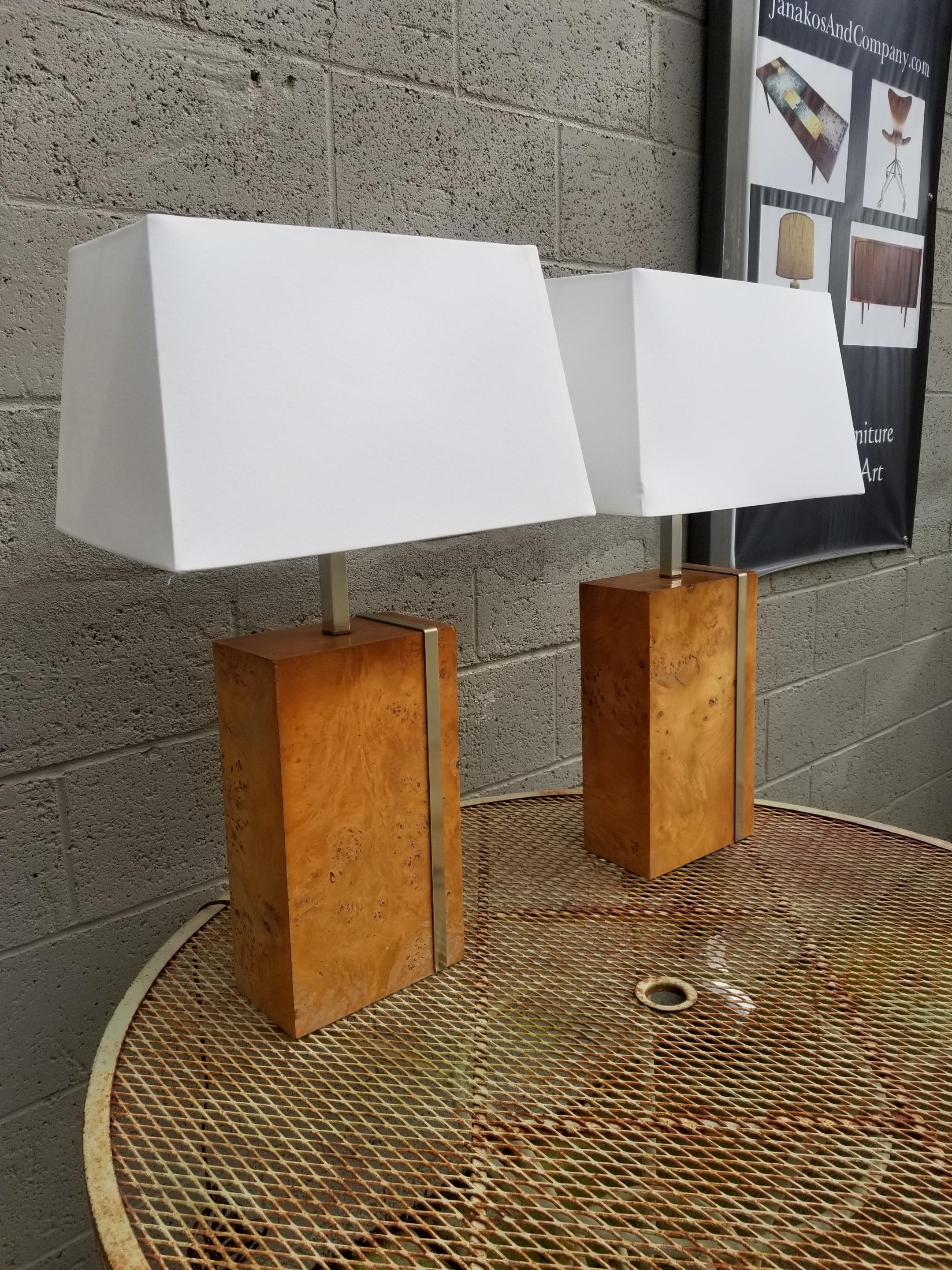 Laurel Lighting Burl-Wood Table Lamps In Good Condition In Fulton, CA