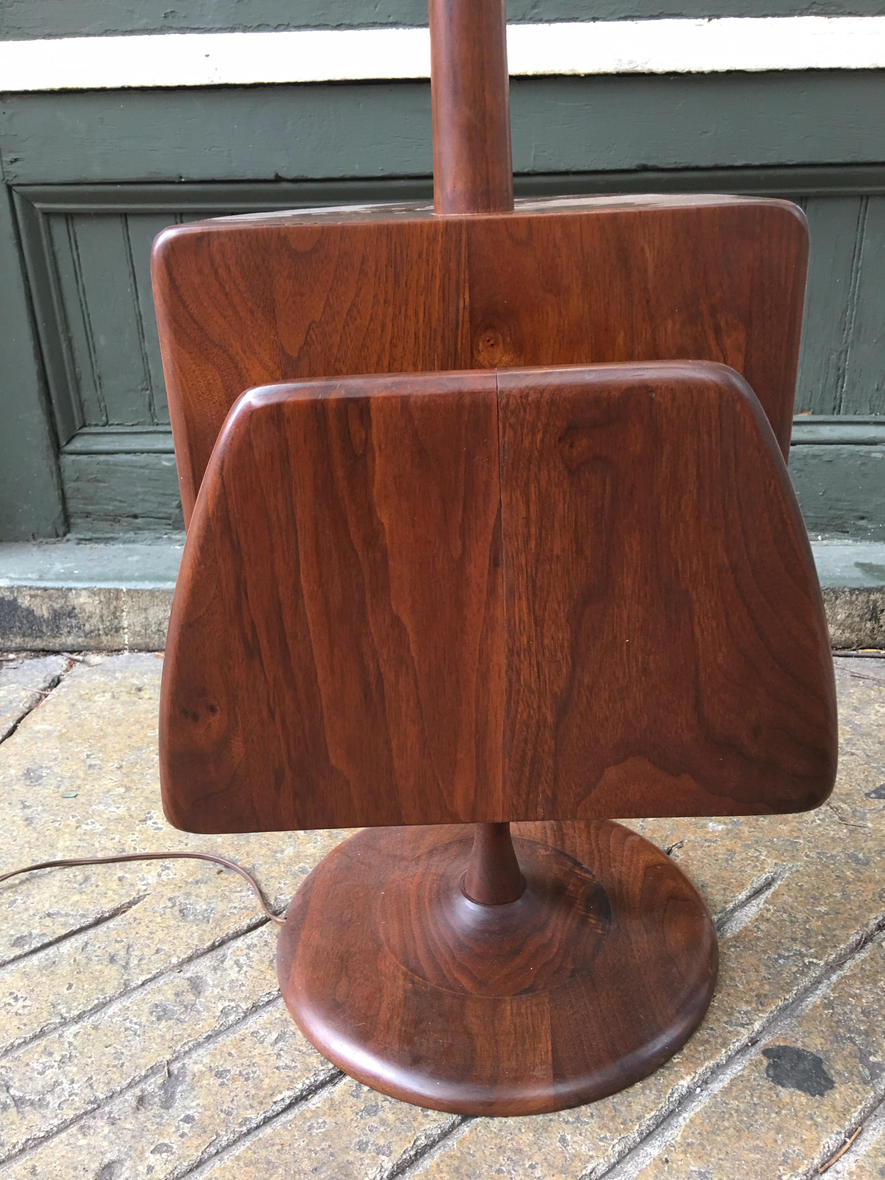 American Laurel Lighting Co Walnut Magazine Lamp Table