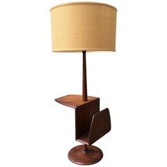 Laurel Lighting Co Walnut Magazine Lamp Table