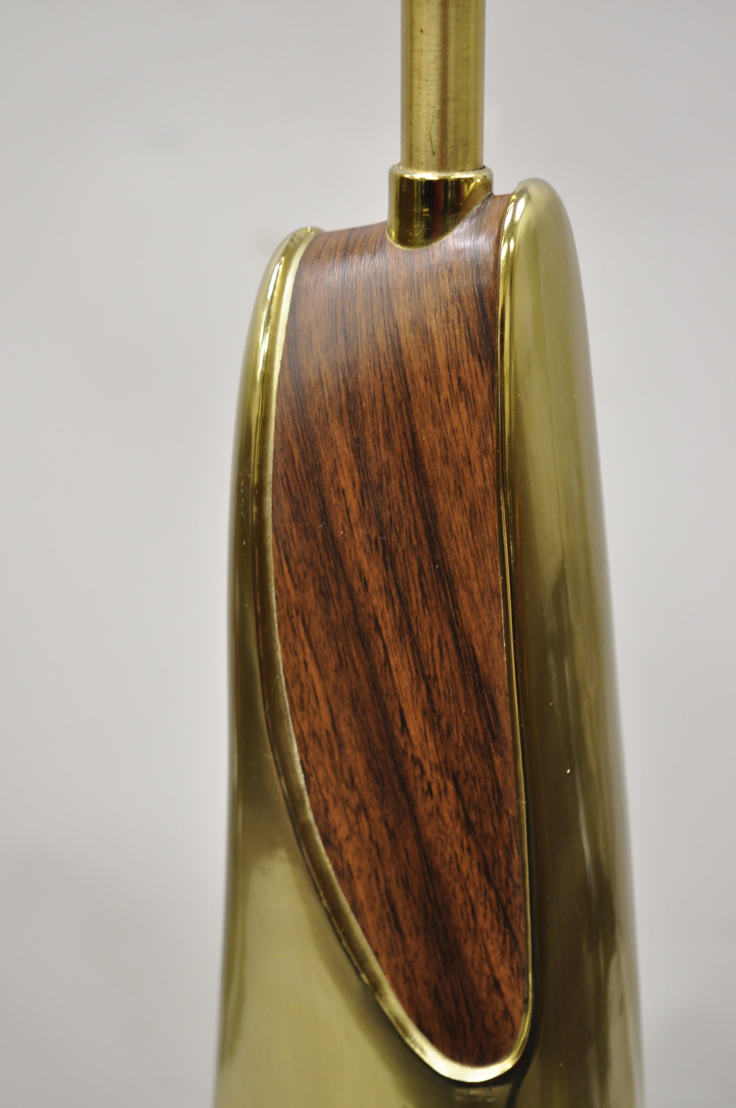 North American Laurel Midcentury Brutalist Modernist Brass Sculptural Table Lamps, a Pair For Sale