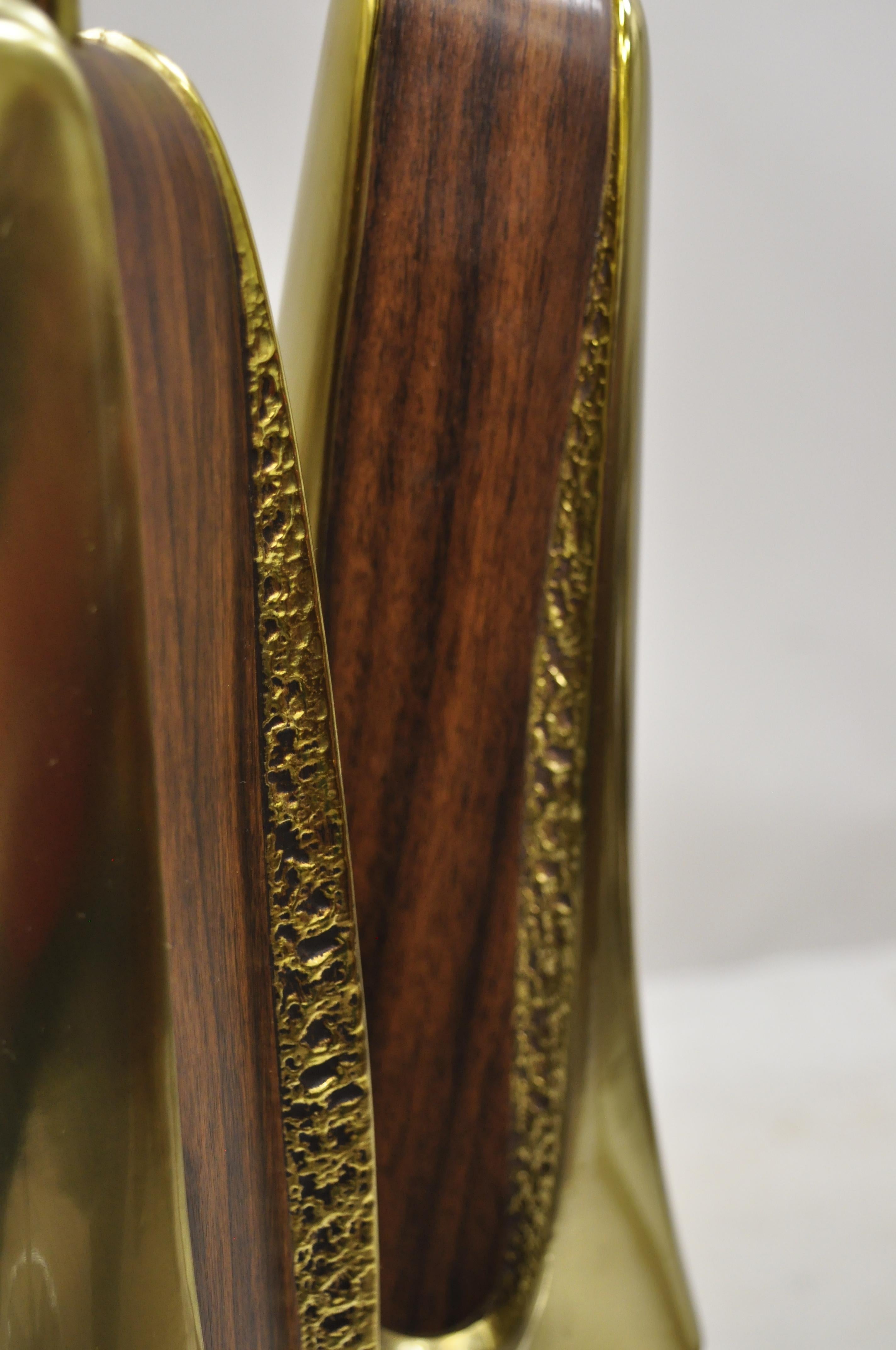 Laurel Midcentury Brutalist Modernist Brass Sculptural Table Lamps, a Pair Bon état - En vente à Philadelphia, PA