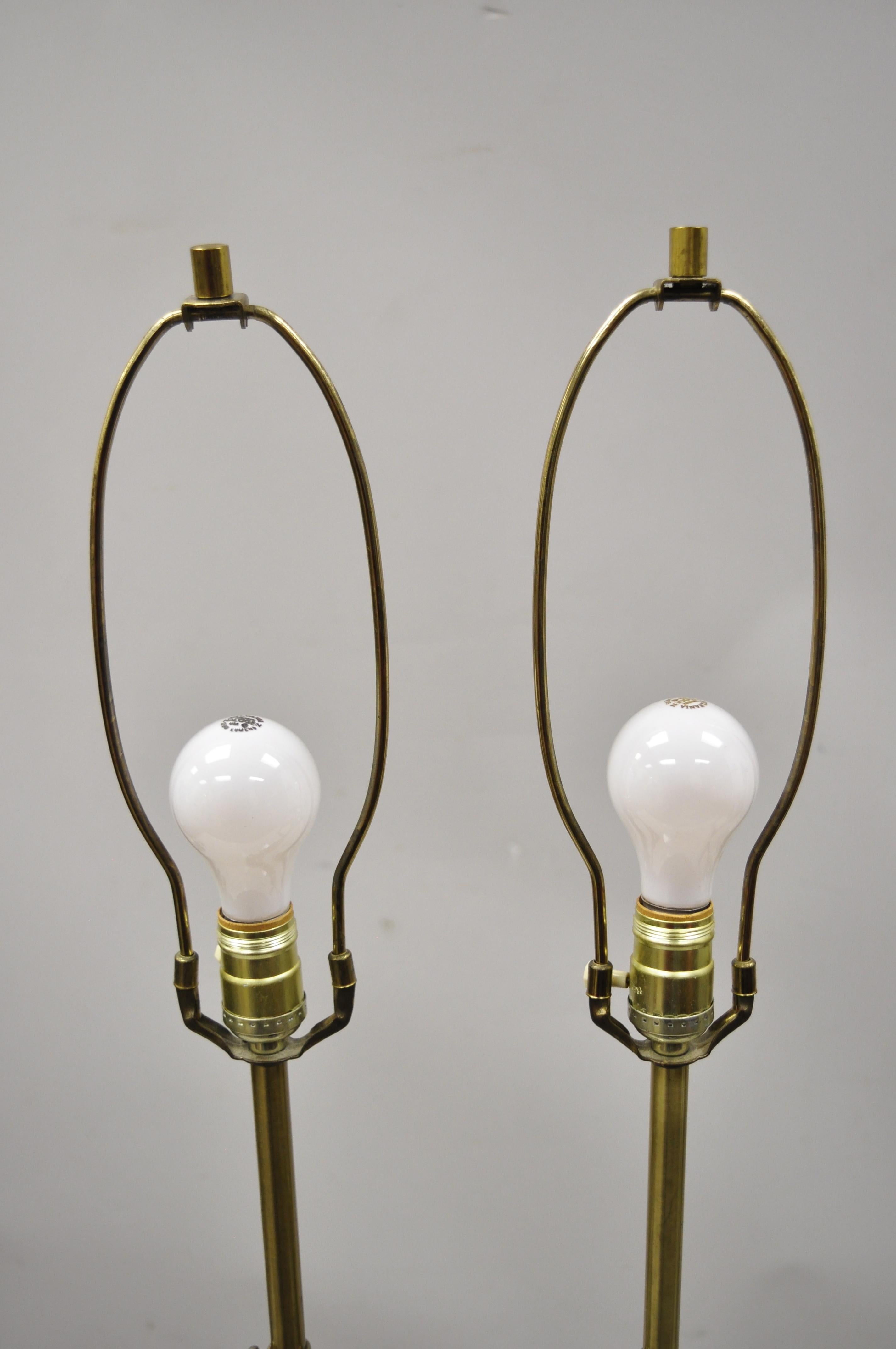 Laurel Midcentury Brutalist Modernist Brass Sculptural Table Lamps, a Pair For Sale 2