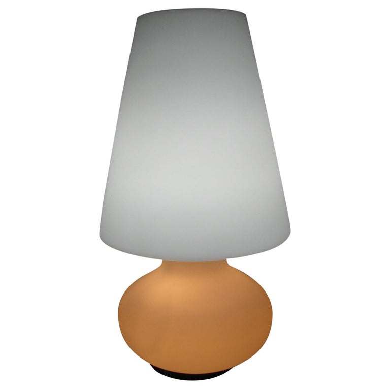 Laurel Mid Century Modern Murano Mushroom One Piece Lamp And Shade For 