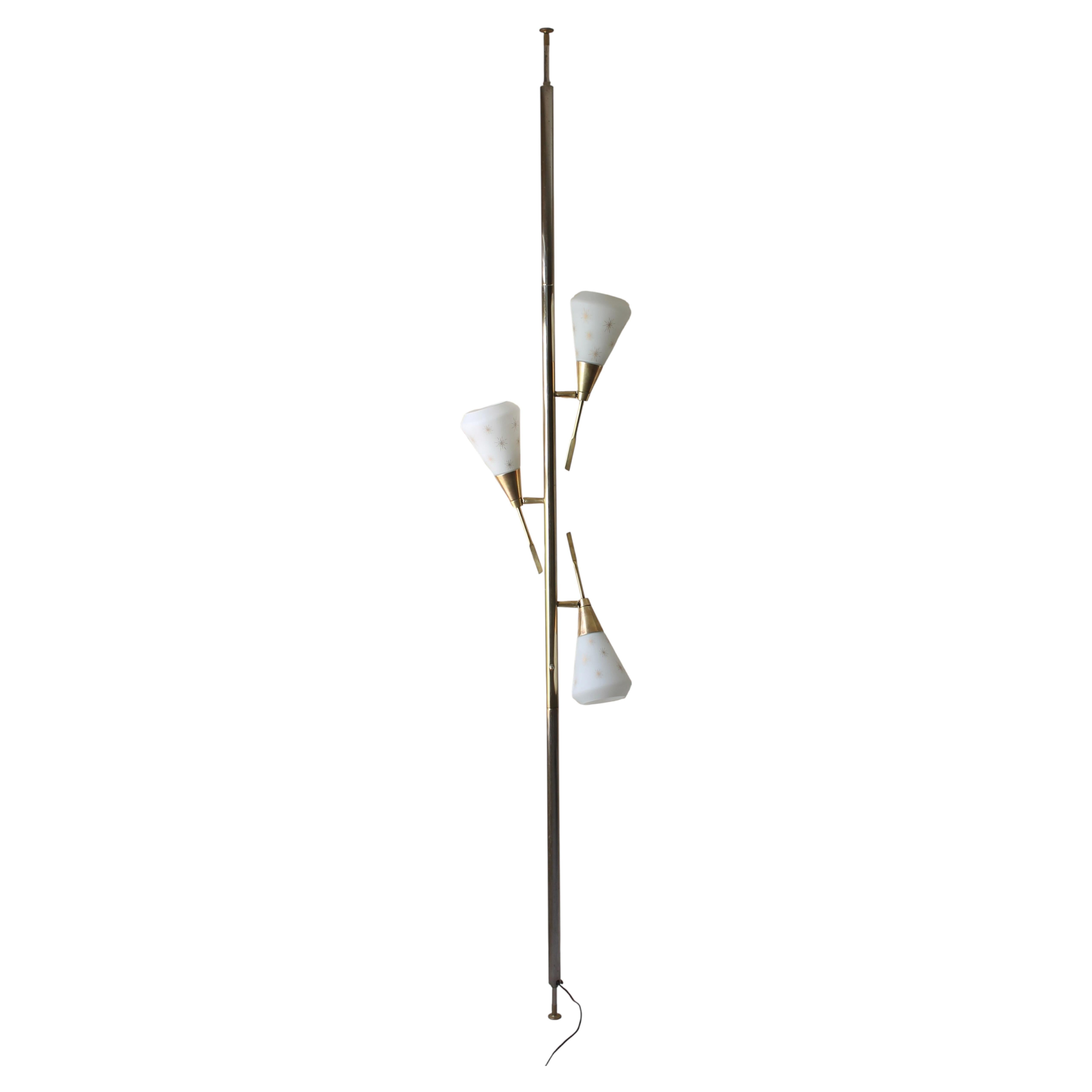 Laurel Mid Century Modern Tension Pole Lamp! Italian Stiffel Futura Era Rare