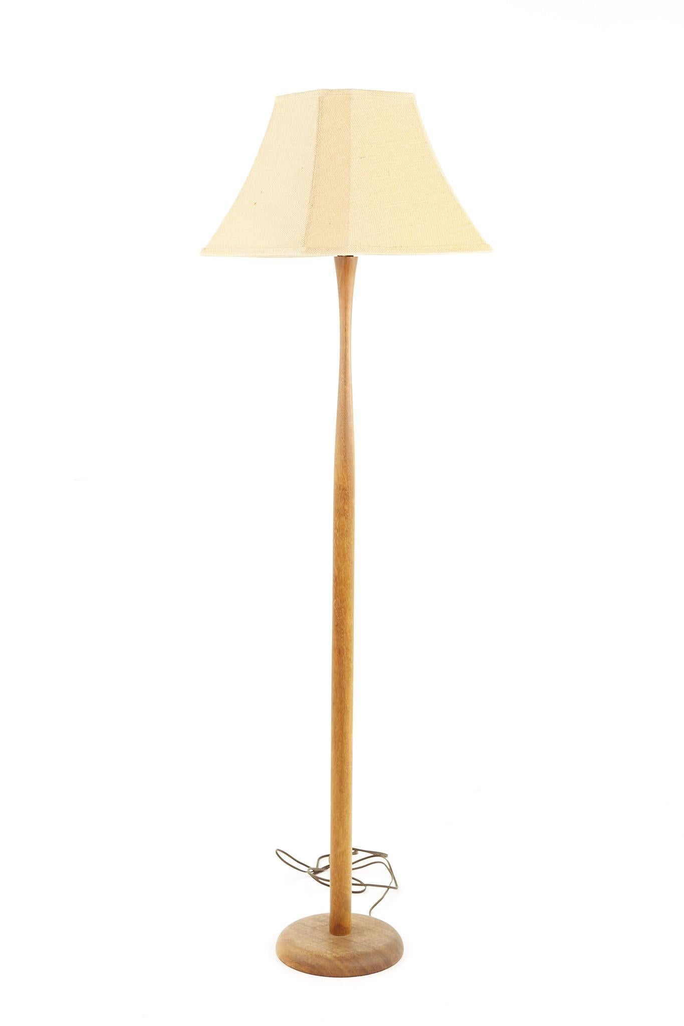 teak floor lamp mid century