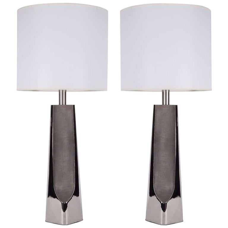 Laurel Modernist Polished Chrome Lamps