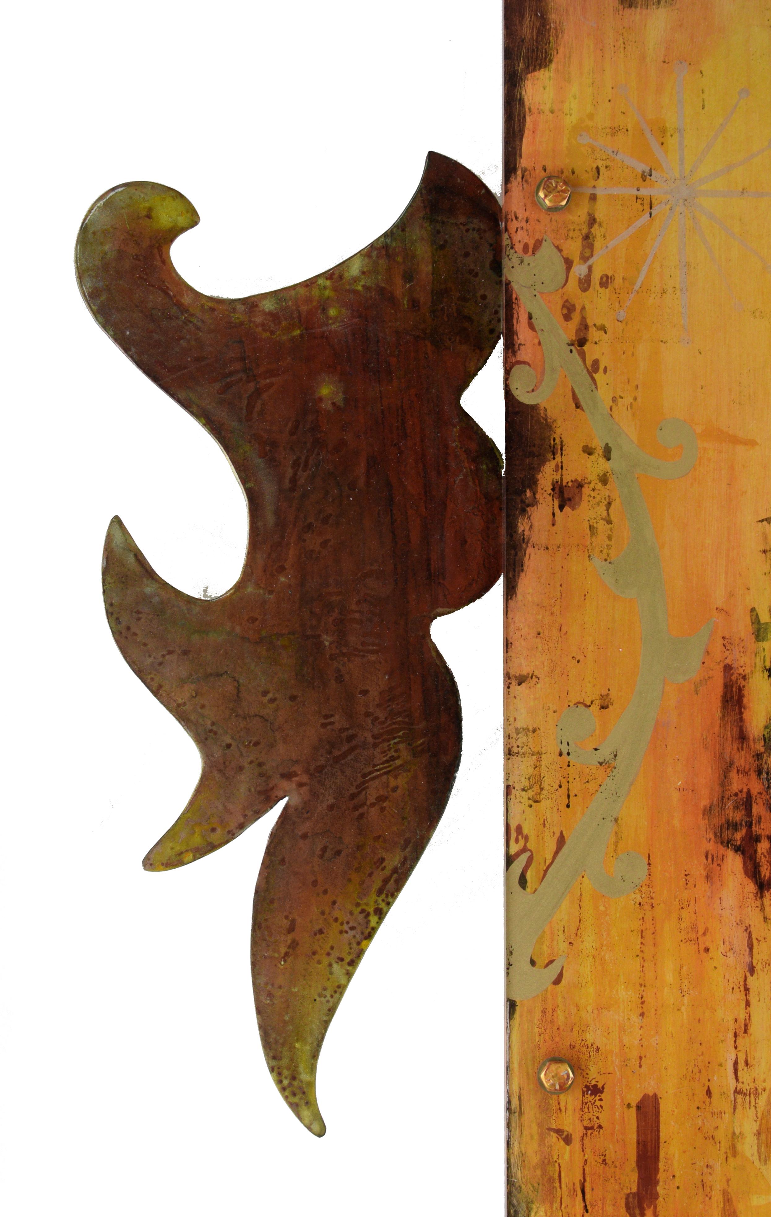 „Zephyrella“ – Gemälde auf Acryl mit Stahlskulpturenelementen im Angebot 5