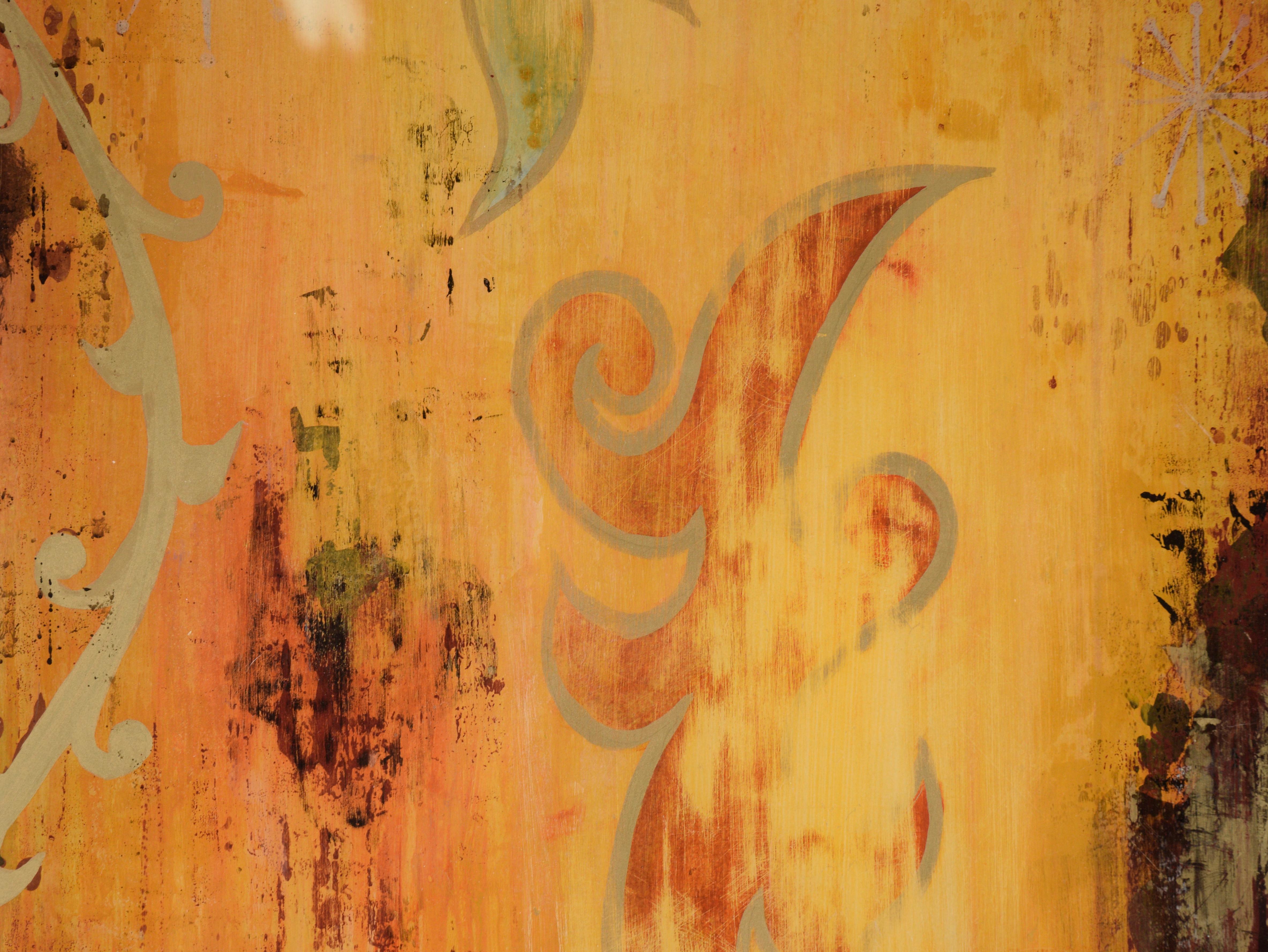 „“Zephyrella“ – Gemälde auf Acryl mit Stahlskulpturenelementen (Abstrakt), Painting, von Laurel Morley