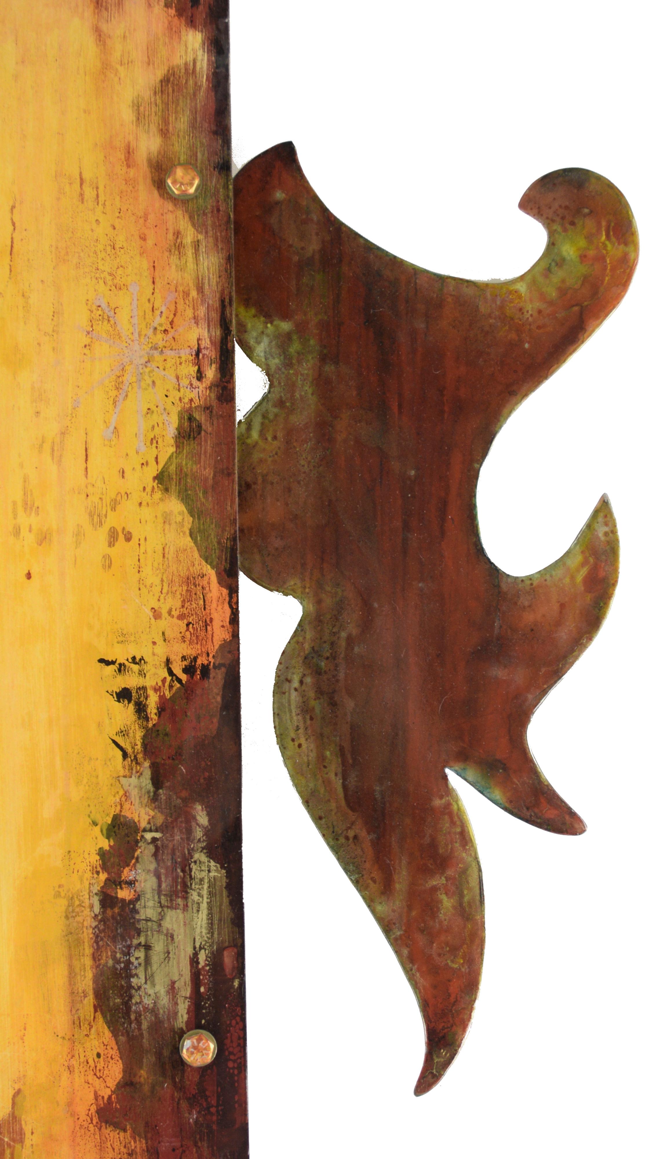 „Zephyrella“ – Gemälde auf Acryl mit Stahlskulpturenelementen im Angebot 4