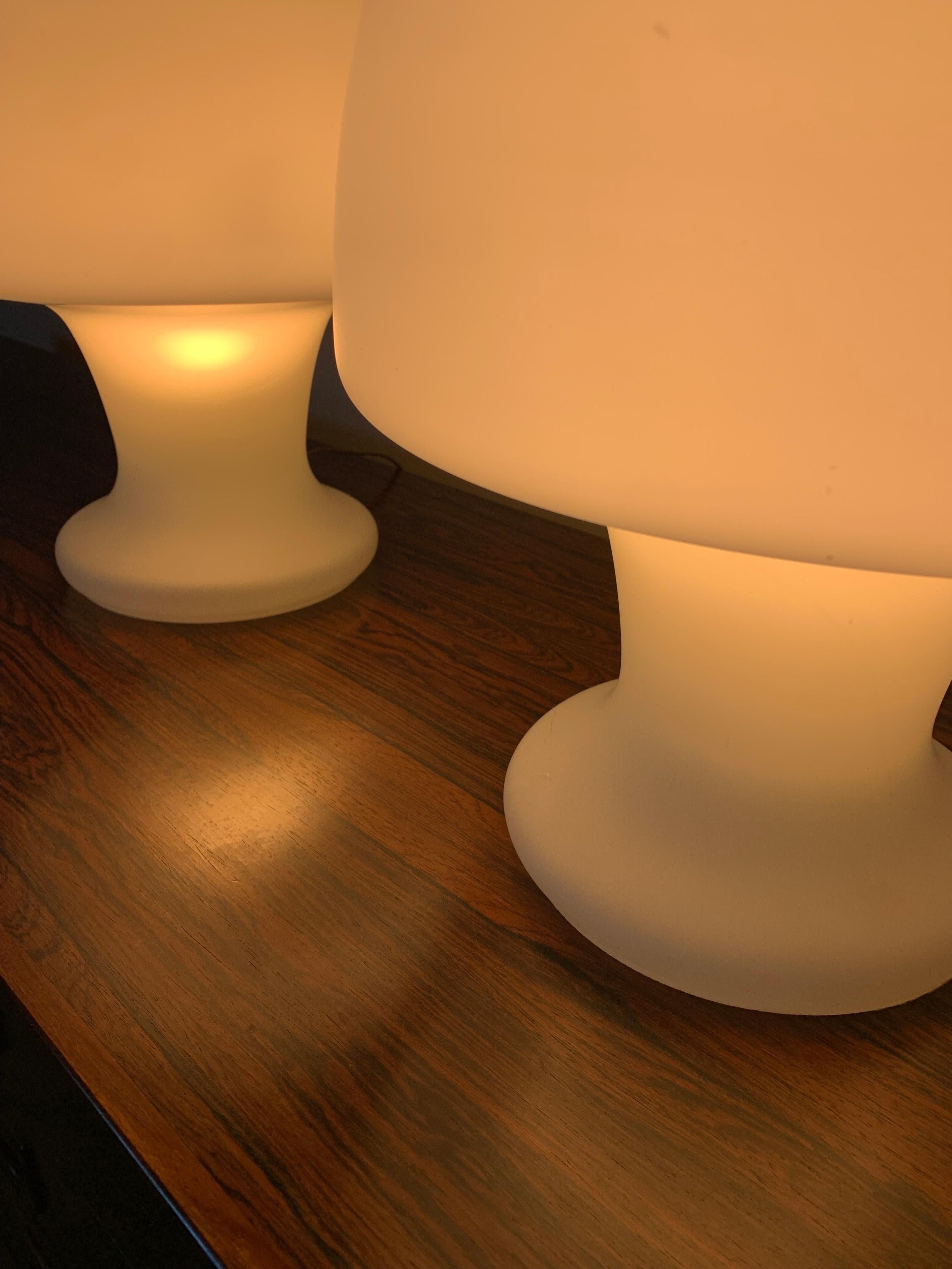 American Laurel Mushroom Studio Table Lamps, a Pair For Sale