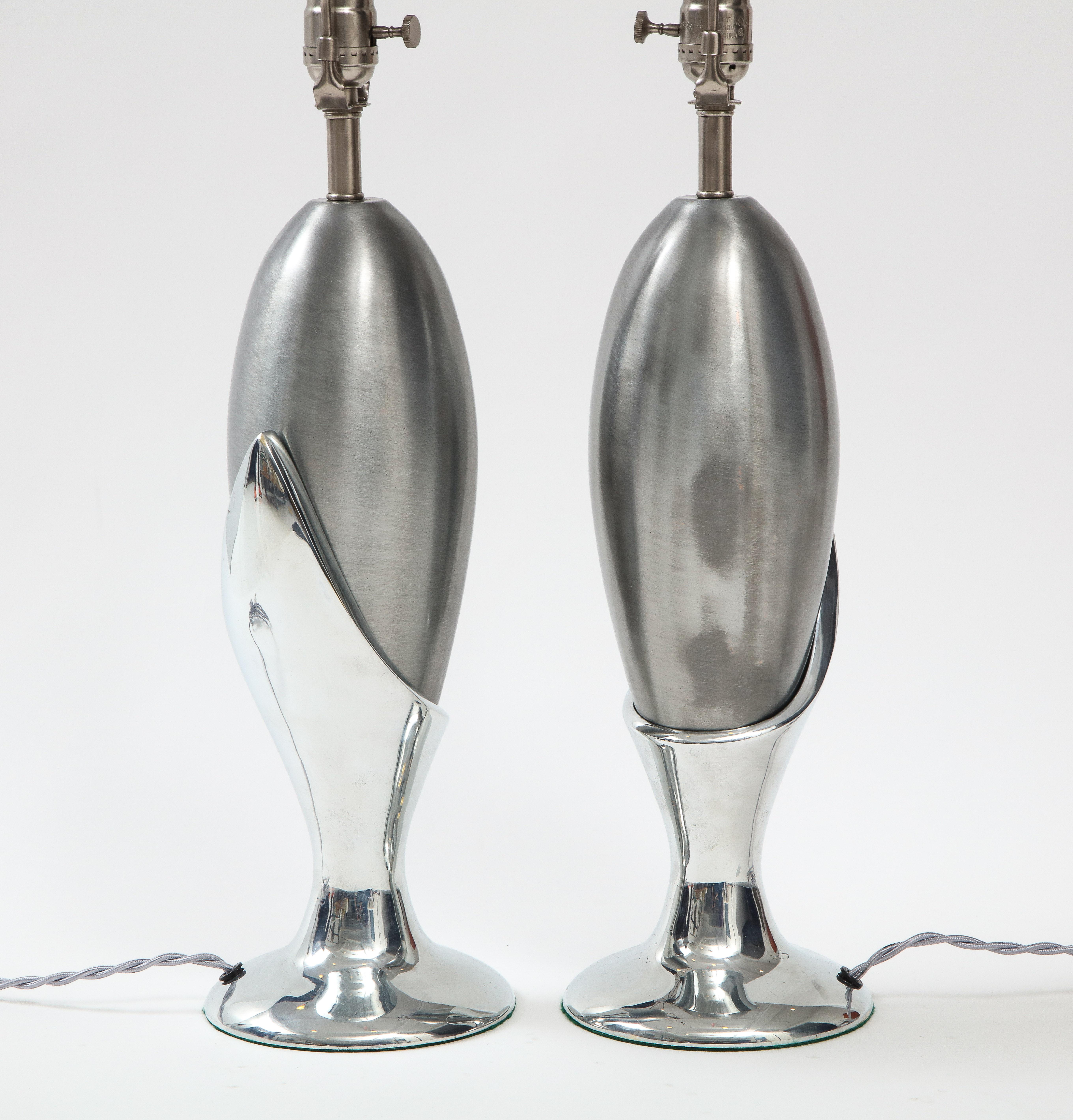 20th Century Laurel Nickel Flower Willow Bud Lamps For Sale