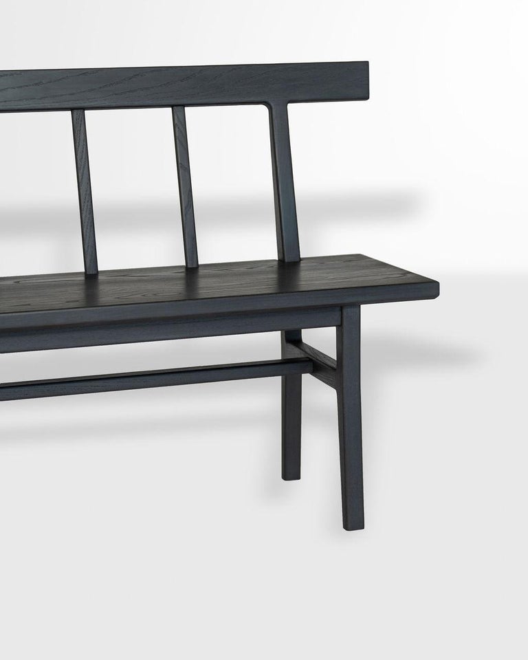 Laurel Settee, Modern Windsor Style Bench in Blackened Ash For Sale at  1stDibs | laurels bench, long windsor bench, windsor settee