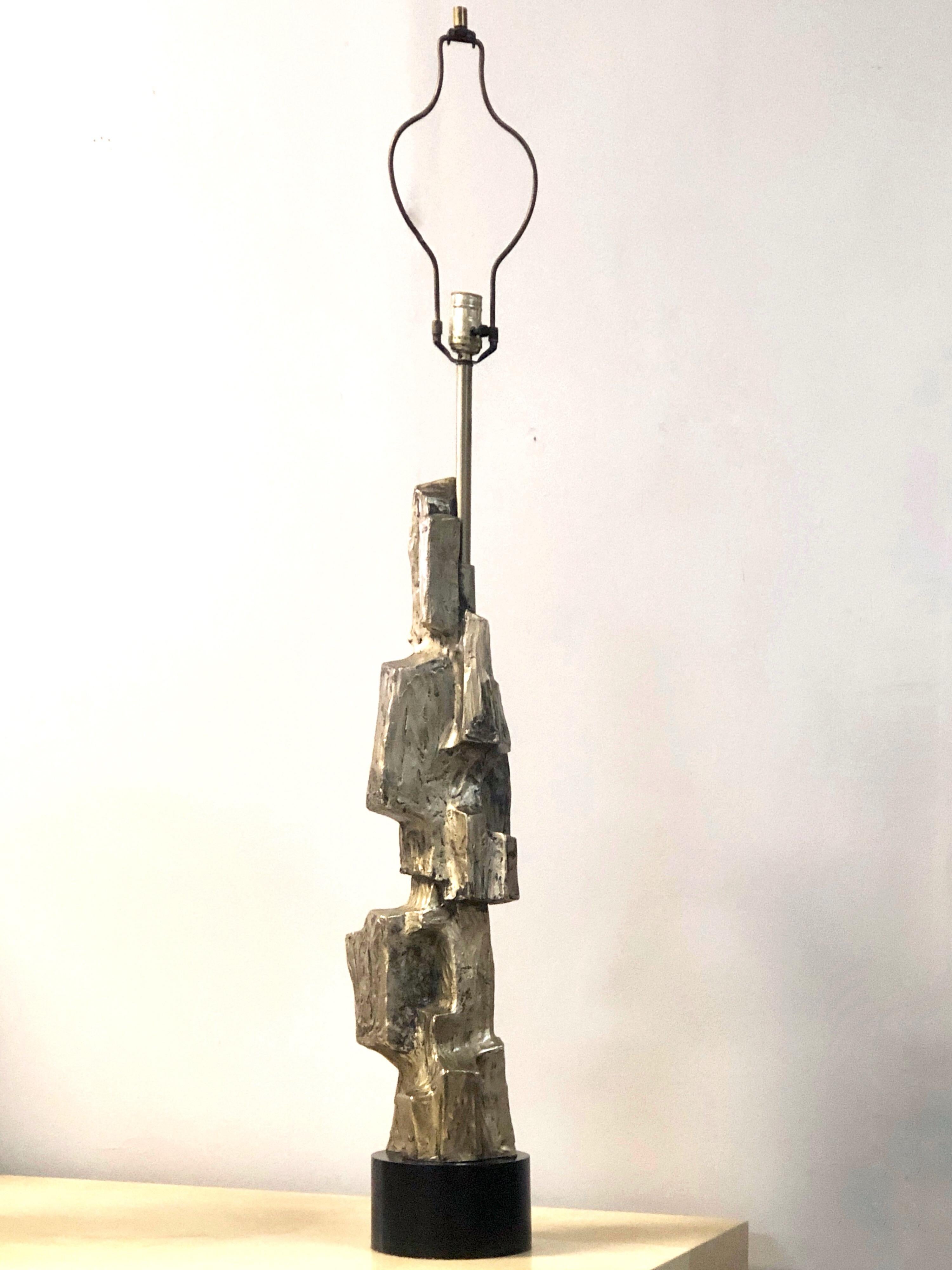 Laurel Silver Sculptural Metal Lamp 5