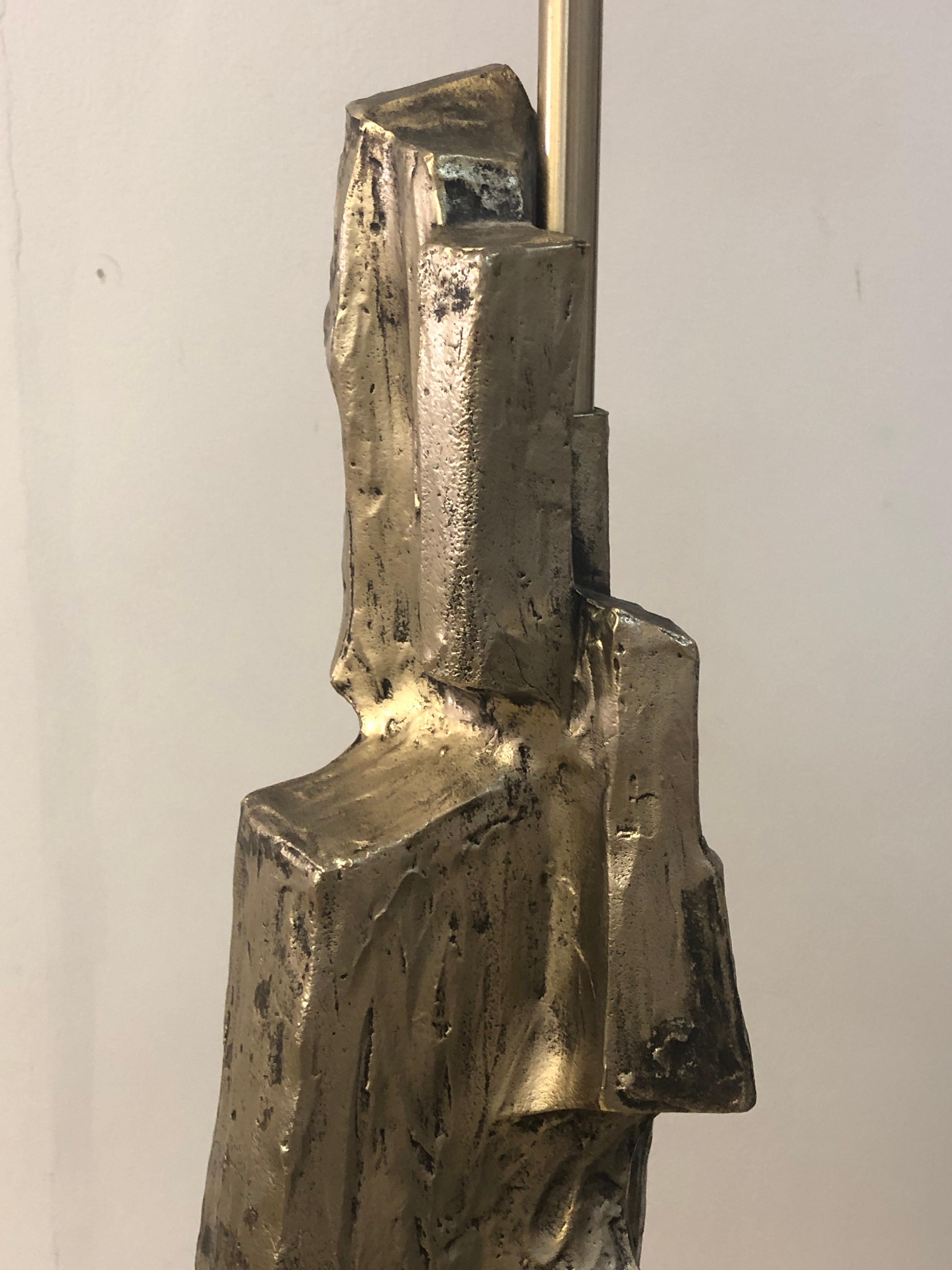American Laurel Silver Sculptural Metal Lamp