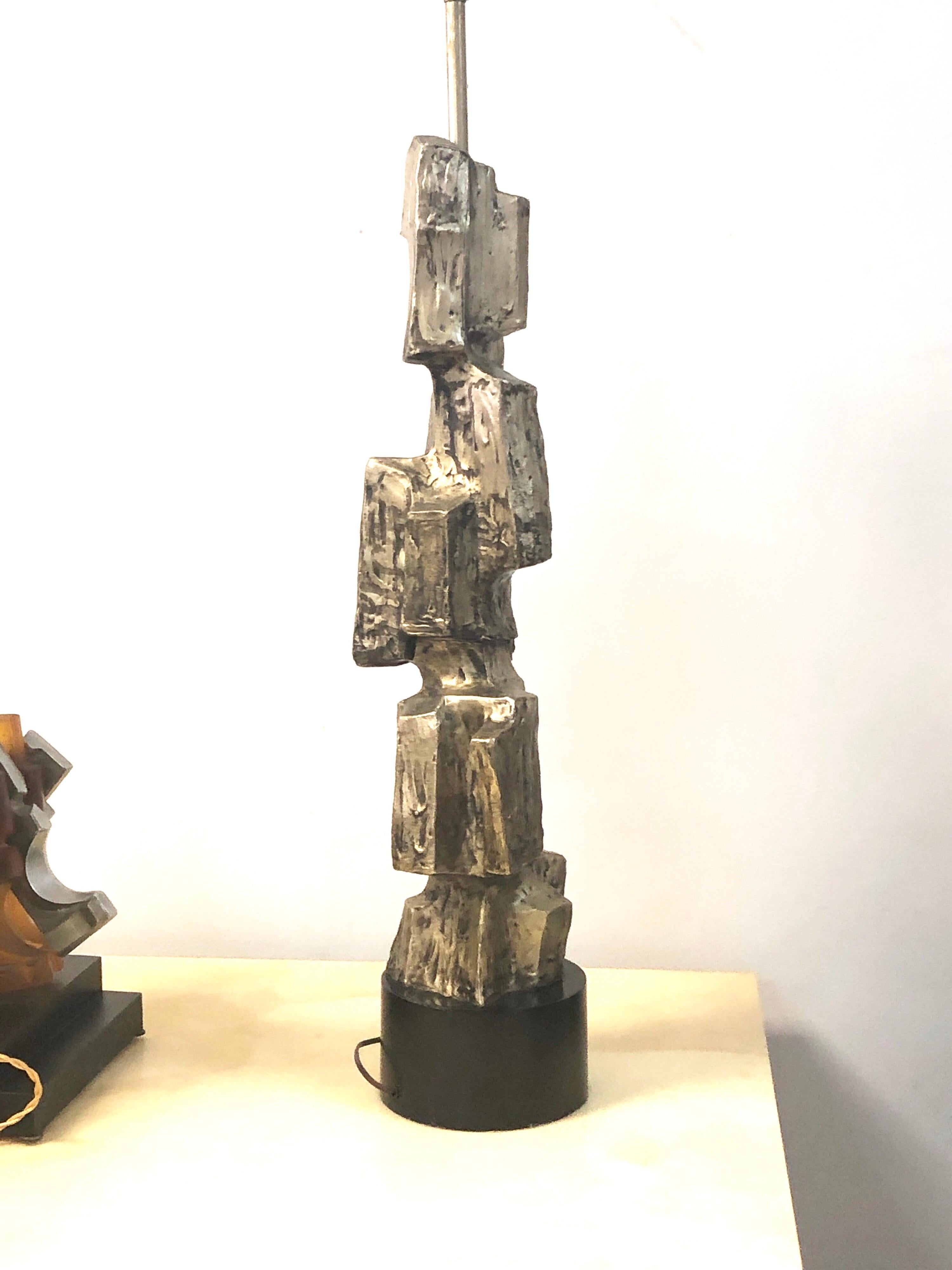 Laurel Silver Sculptural Metal Lamp 1