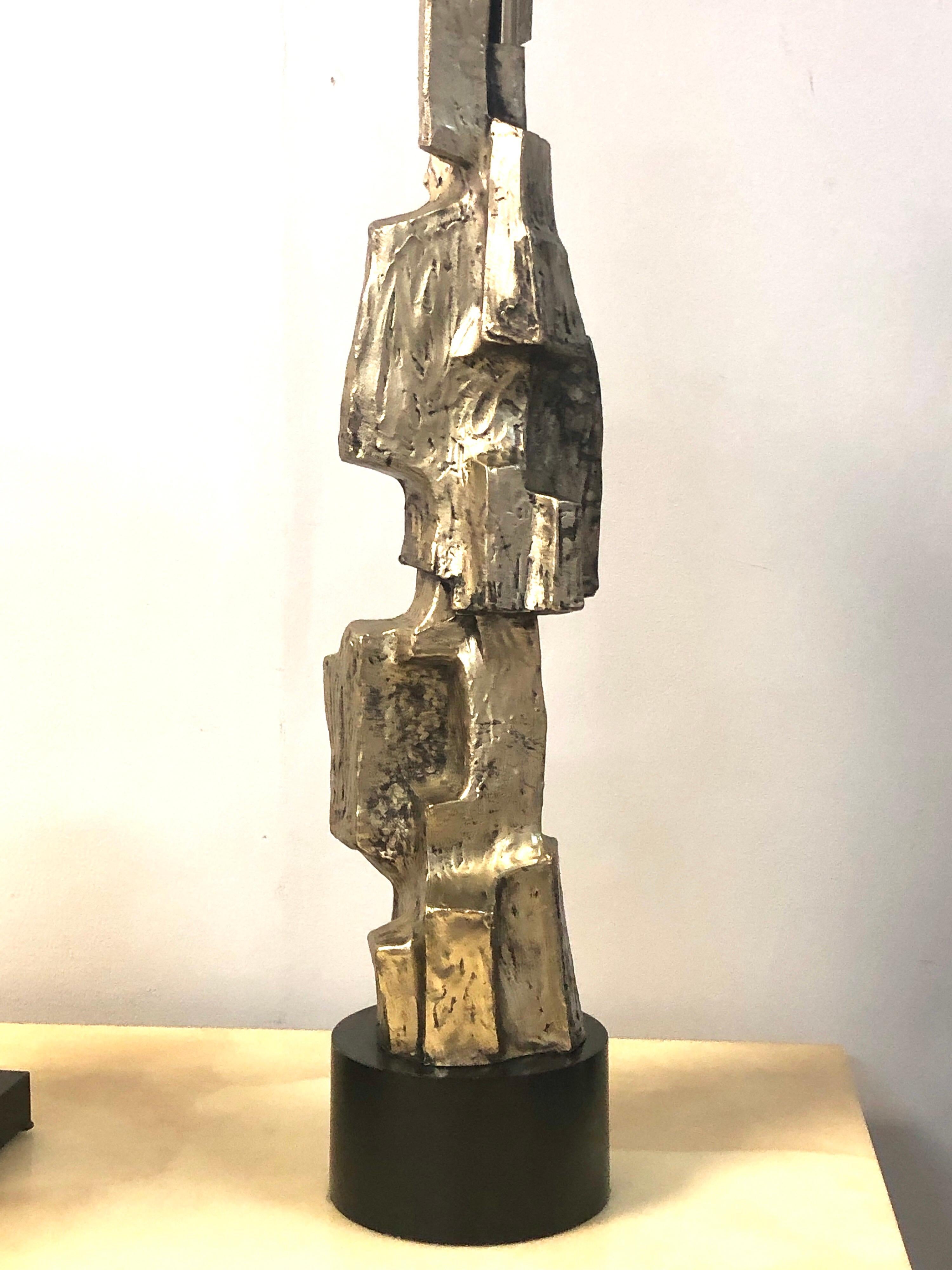 Laurel Silver Sculptural Metal Lamp 3