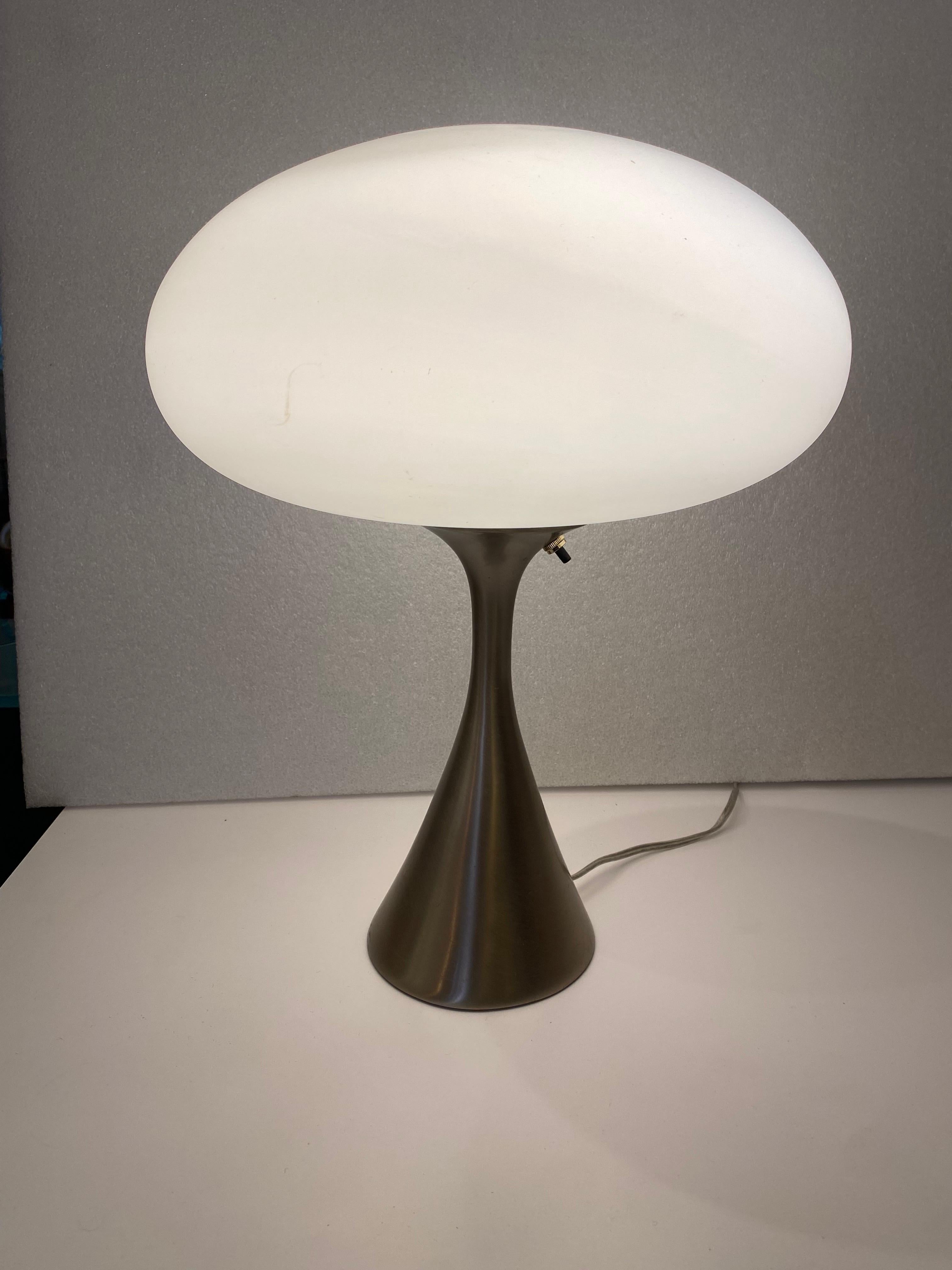 Laurel Mushroom Table Lamp in the Stainless finish. New socket and turn switch. Original shade with partial sticker still oh shade. Classic design, retains its original label! In very nice shape!