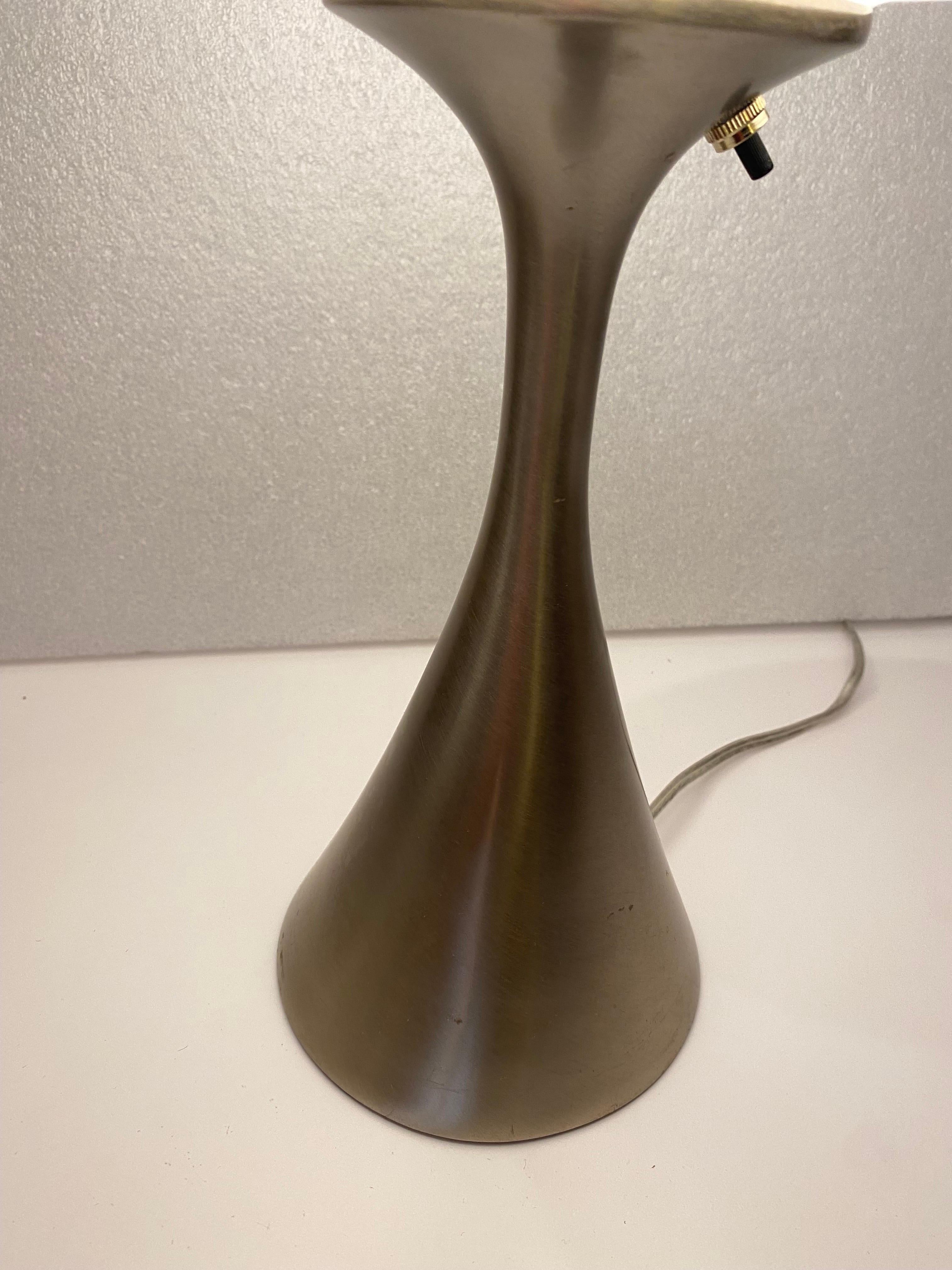 Mid-Century Modern Laurel Stainless Finish Mushroom Lamp For Sale