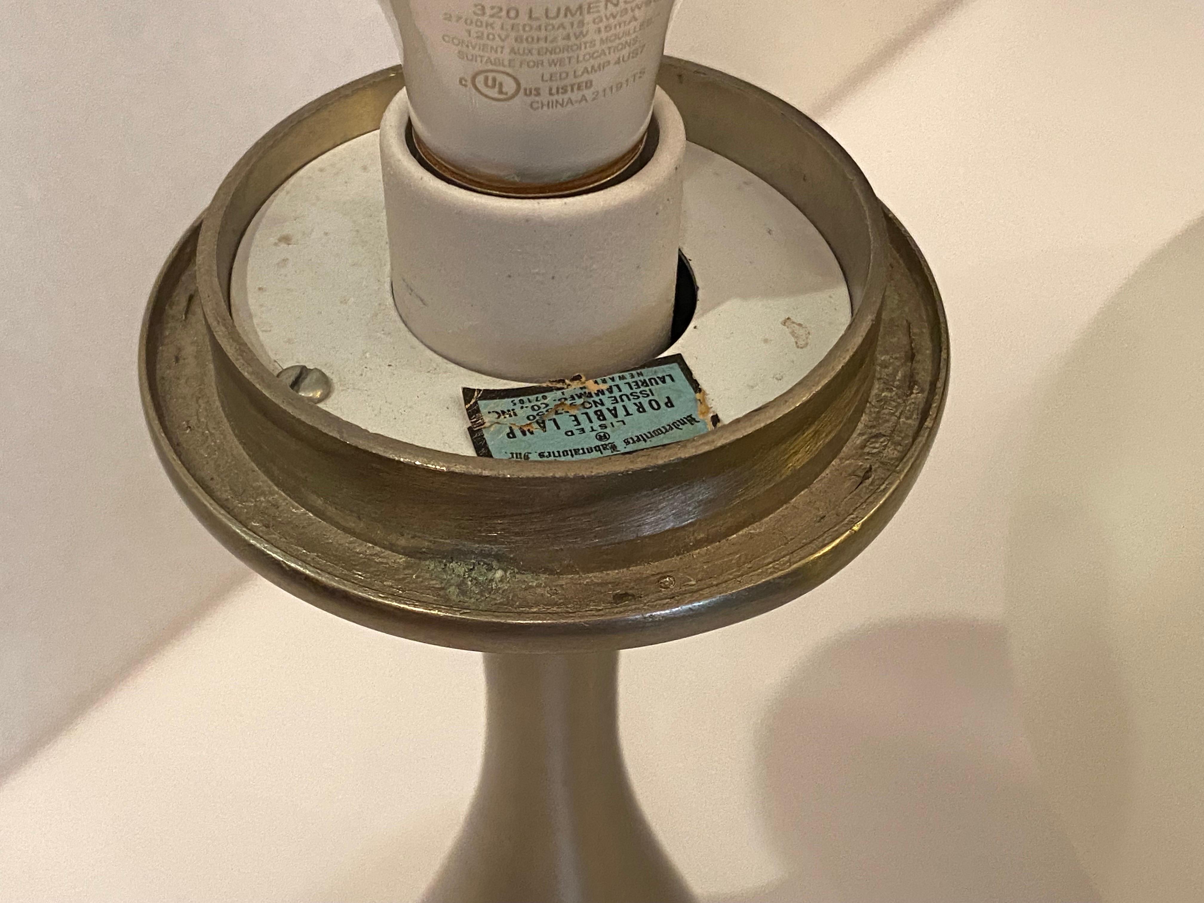 Mid-20th Century Laurel Stainless Finish Mushroom Lamp For Sale