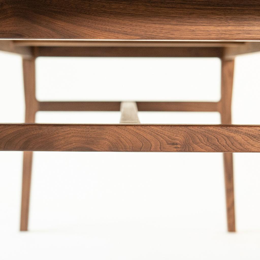 American Laurel Table, Modern Walnut Dining Table with Sculpted Joinery For Sale