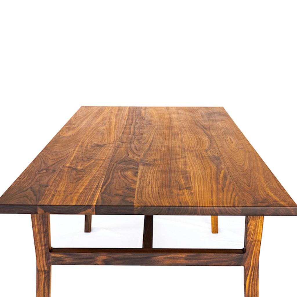 Hand-Crafted Laurel Table, Modern Walnut Dining Table with Sculpted Joinery For Sale